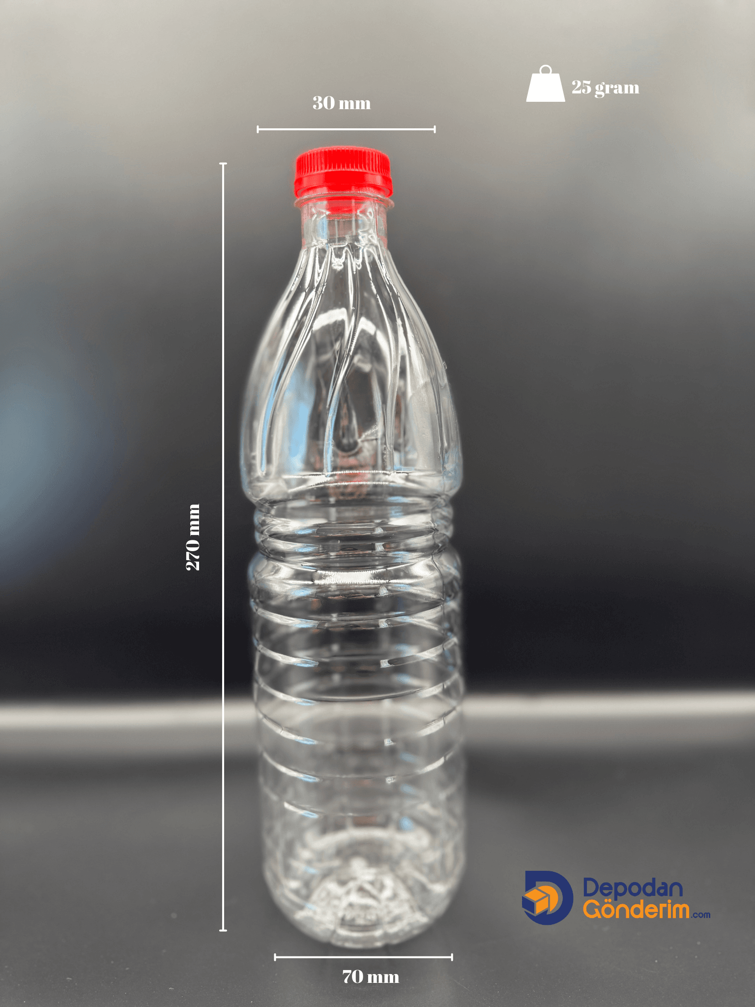 DP49 1000 cc (1 Litre) Standart Kapaklı Yuvarlak Pet Şişe