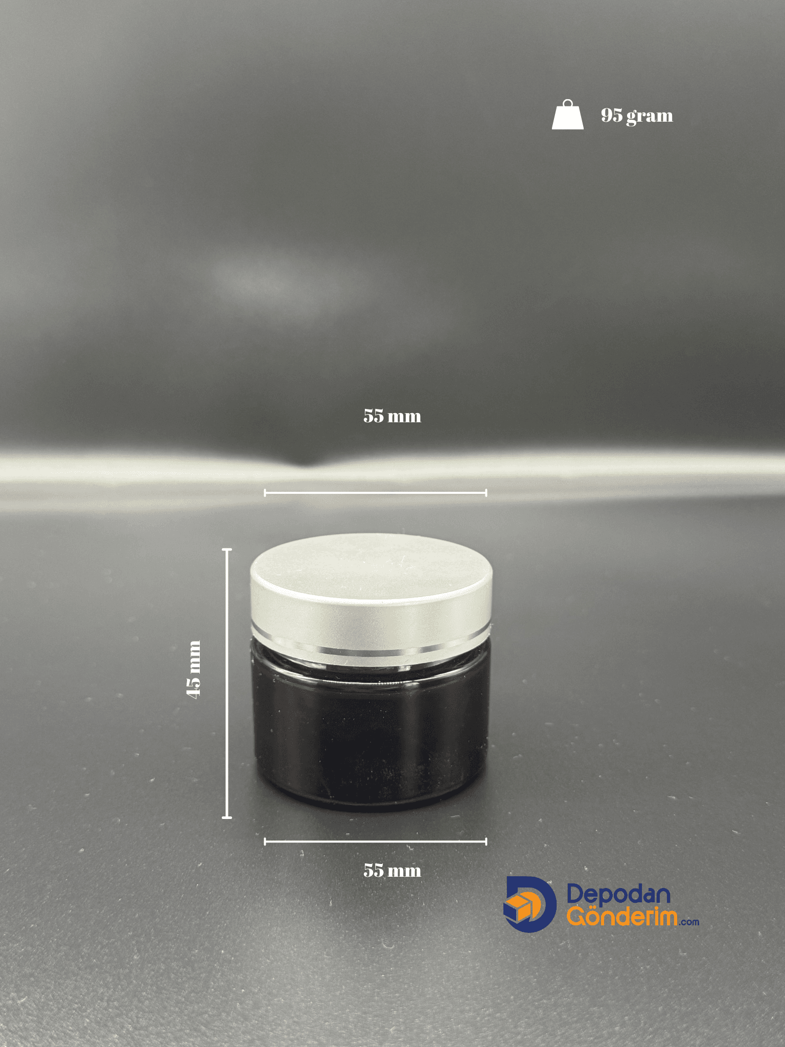 DP104 50cc Amber Cam Krem Kavanozu (Gümüş Kapaklı)