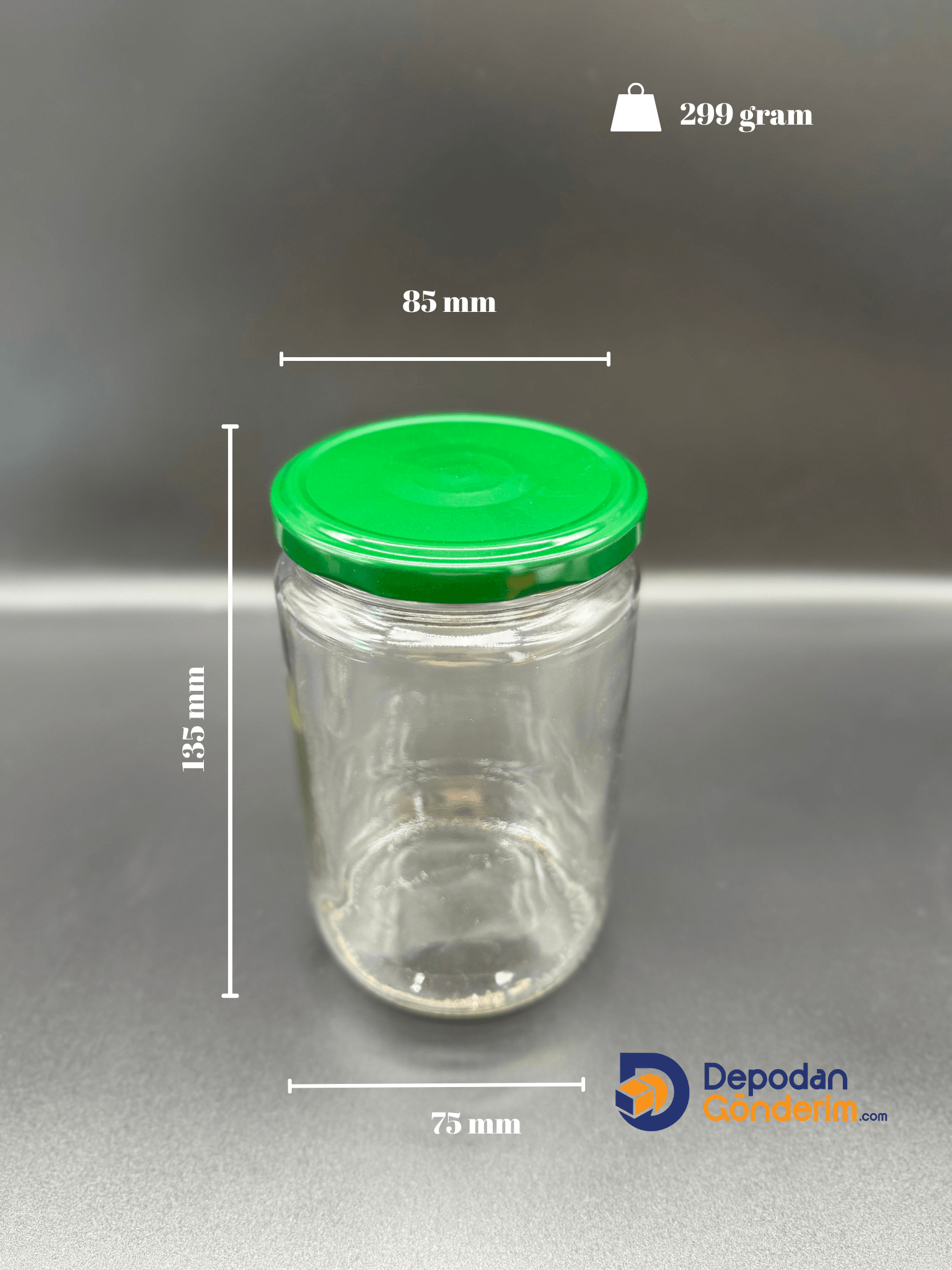 DP208 660cc Kavanoz Yeşil Kapaklı