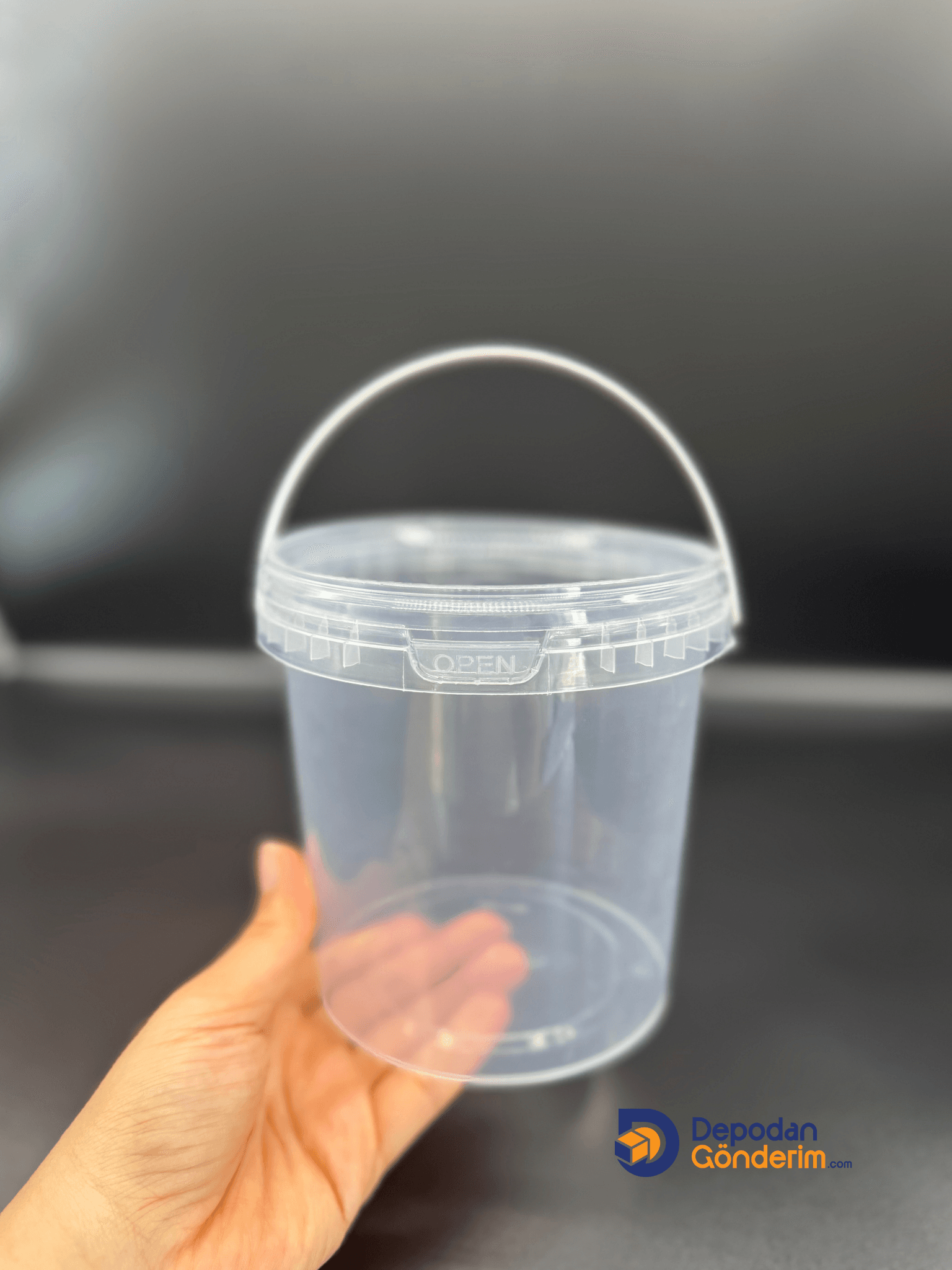 DP32 1100 cc Plastik Şeffaf Kapaklı Kova