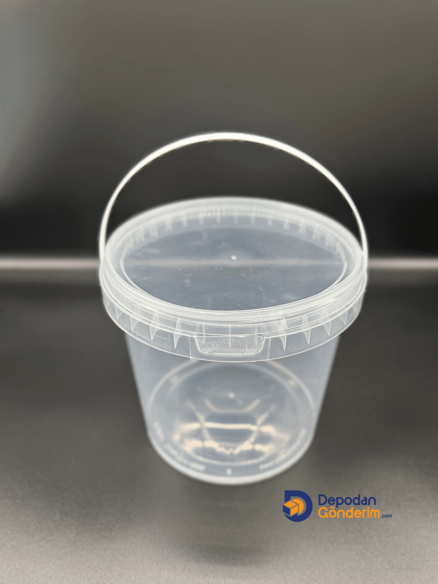 DP33 1500 cc Plastik Şeffaf Kapaklı Kova 
