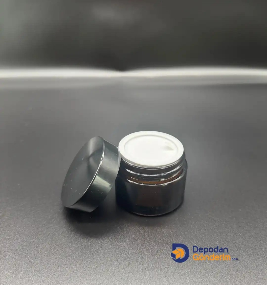 DP59 50cc Amber Cam Krem Kavanozu (Siyah Kapaklı)  
