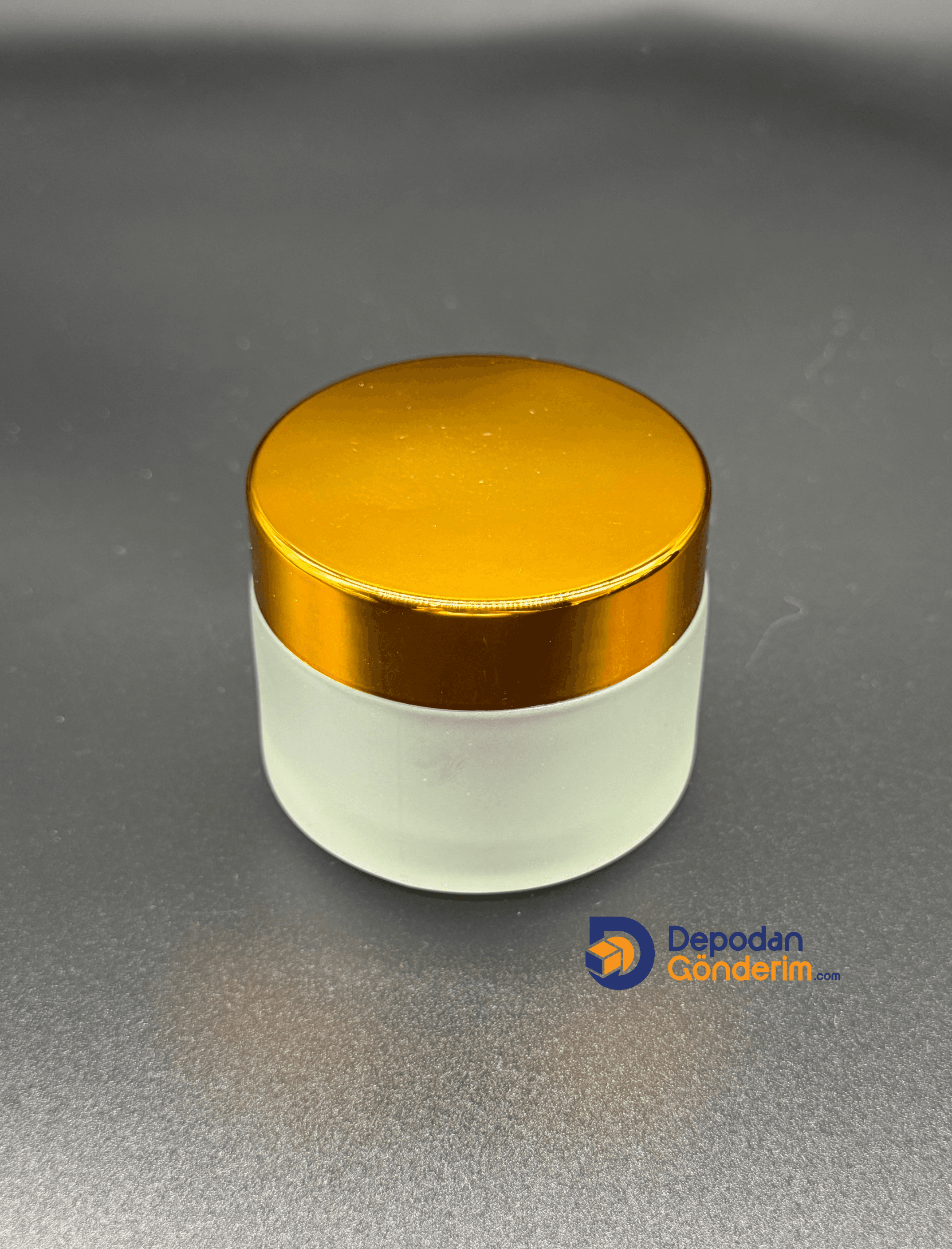DP61 50cc BUZLU KREM KAVANOZU - GOLD KAPAKLI 