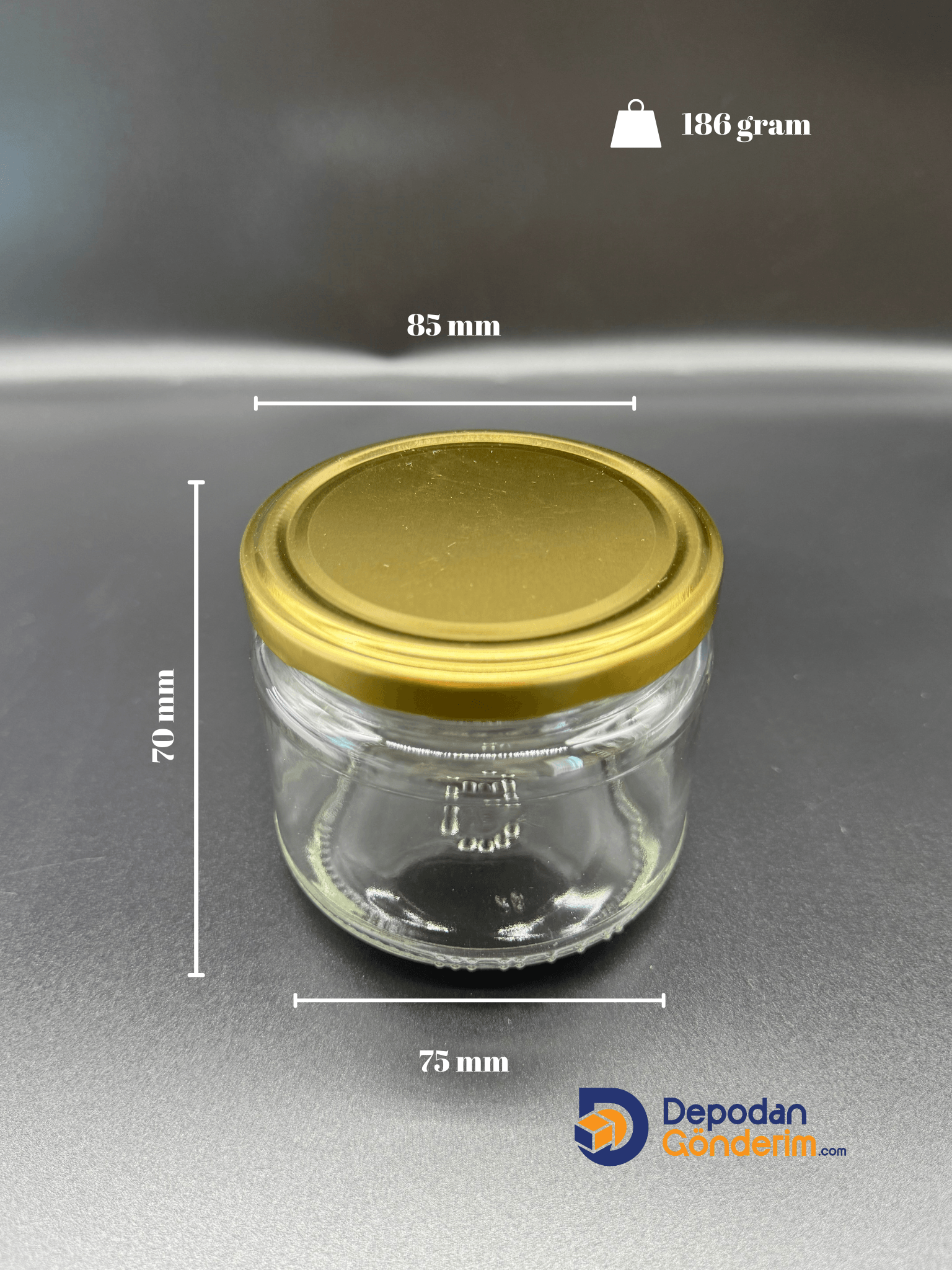 DP221 300cc Kavanoz Gold Kapaklı