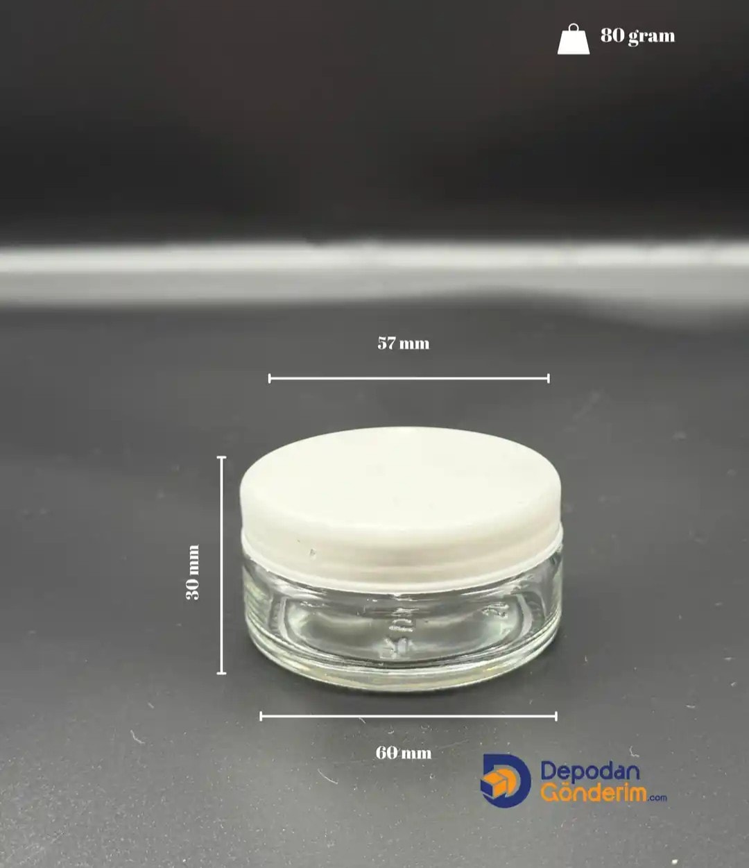 DP63 50cc KLASİK KREM KAVANOZU- BEYAZ PLASTİK KAPAKLI 