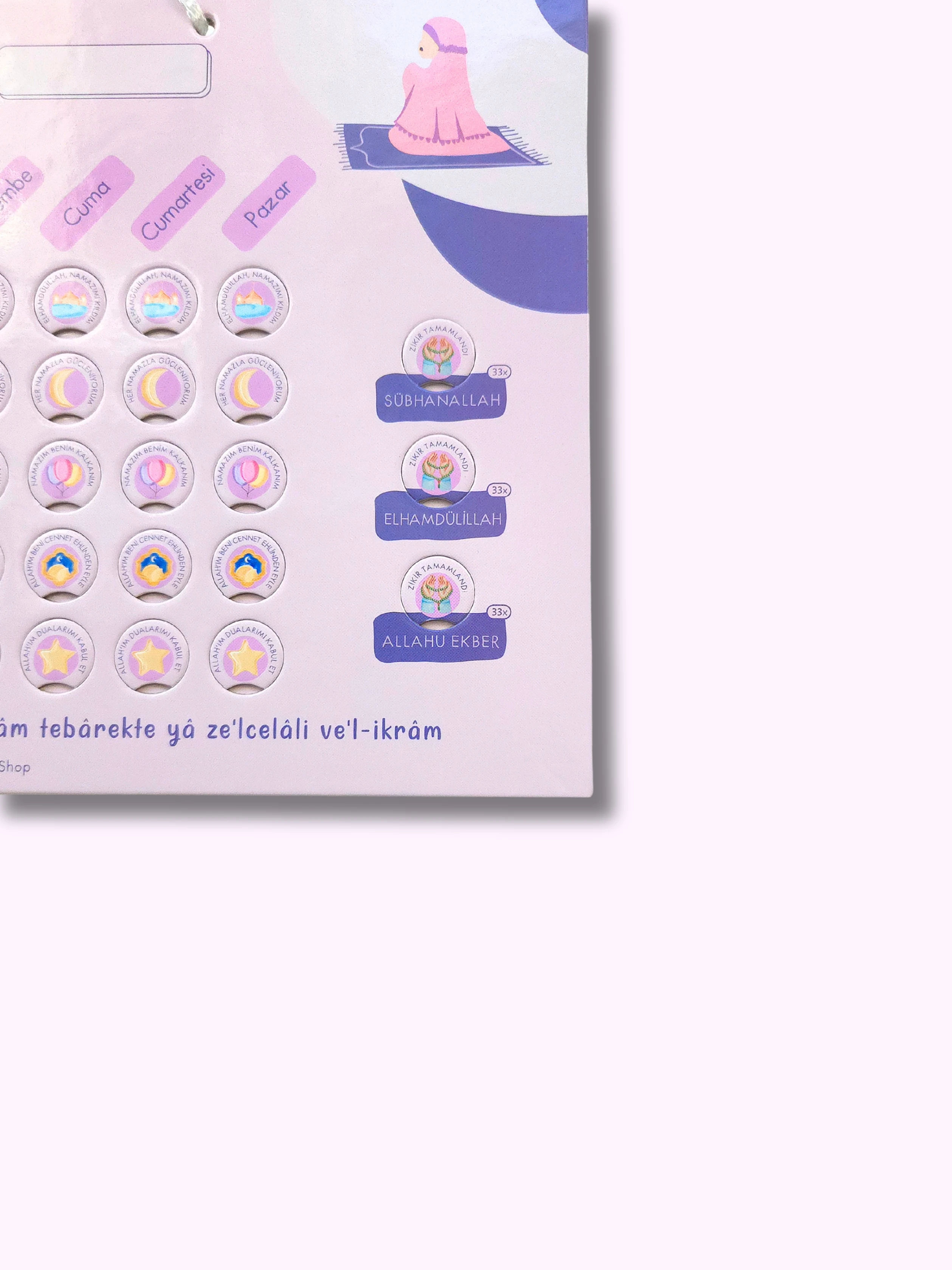 Namaz Takip Çizelgem | Kişiselleştirilebilir | Kız-Pembe