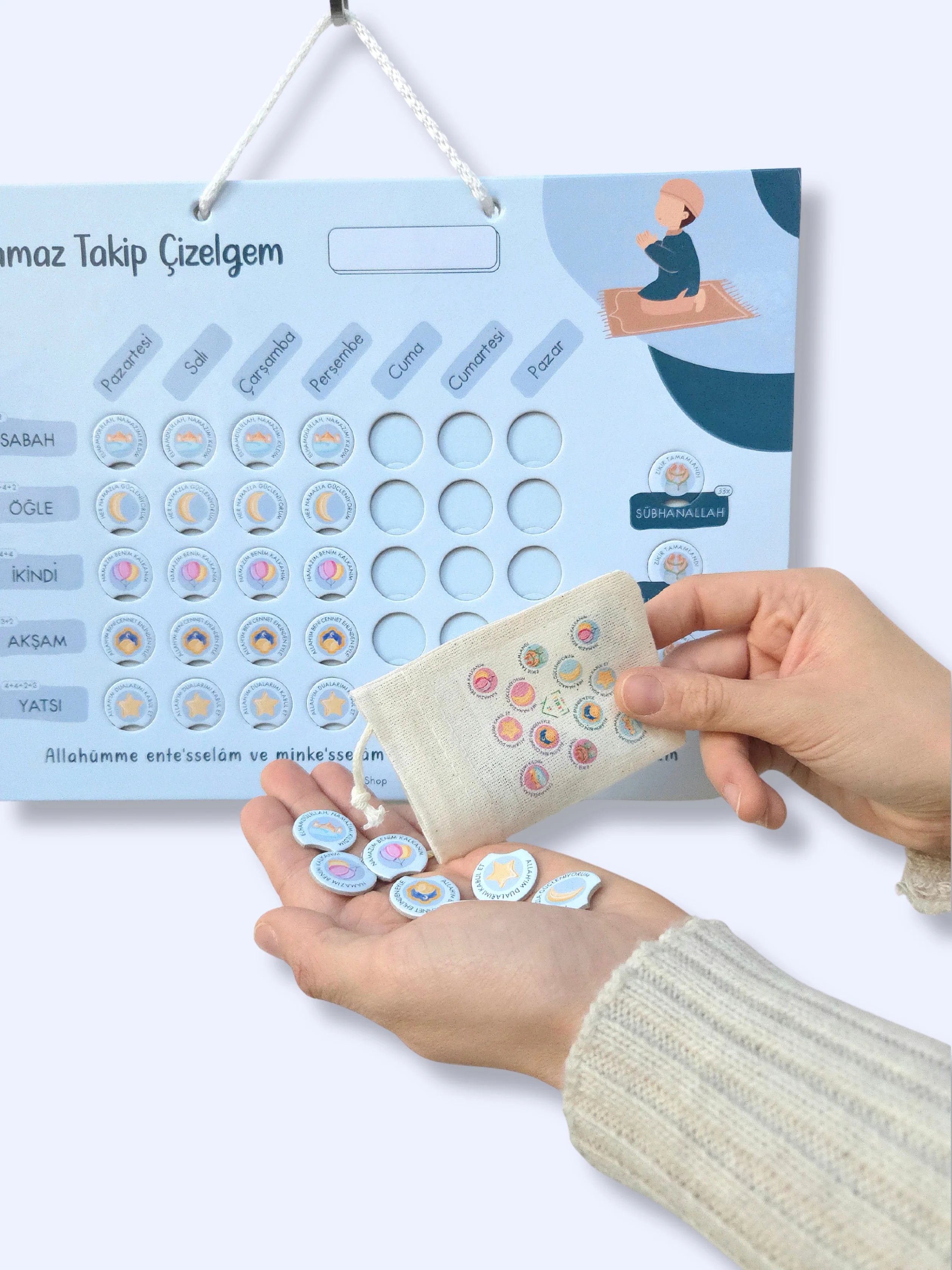 Namaz Takip Çizelgem | Kişiselleştirilebilir | Erkek-Mavi