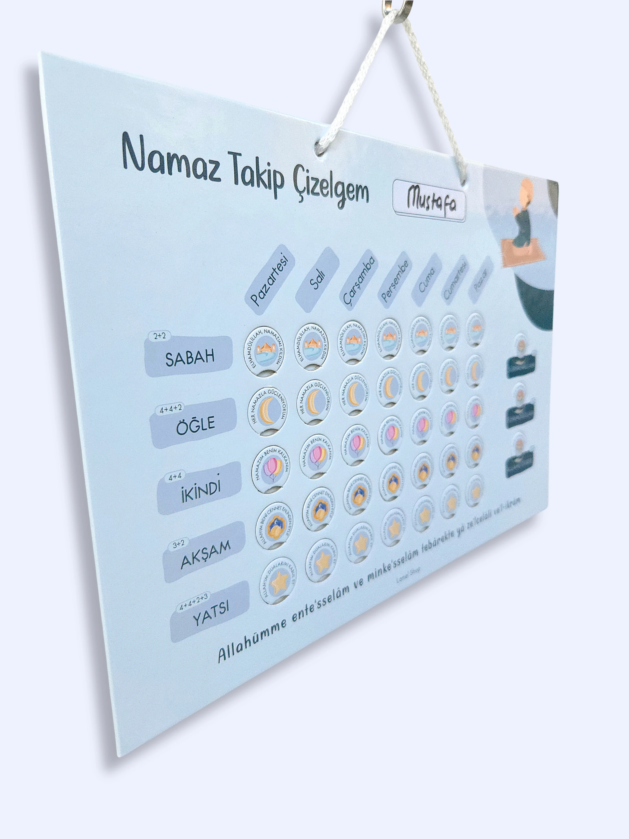 Namaz Takip Çizelgem | Kişiselleştirilebilir | Erkek-Mavi