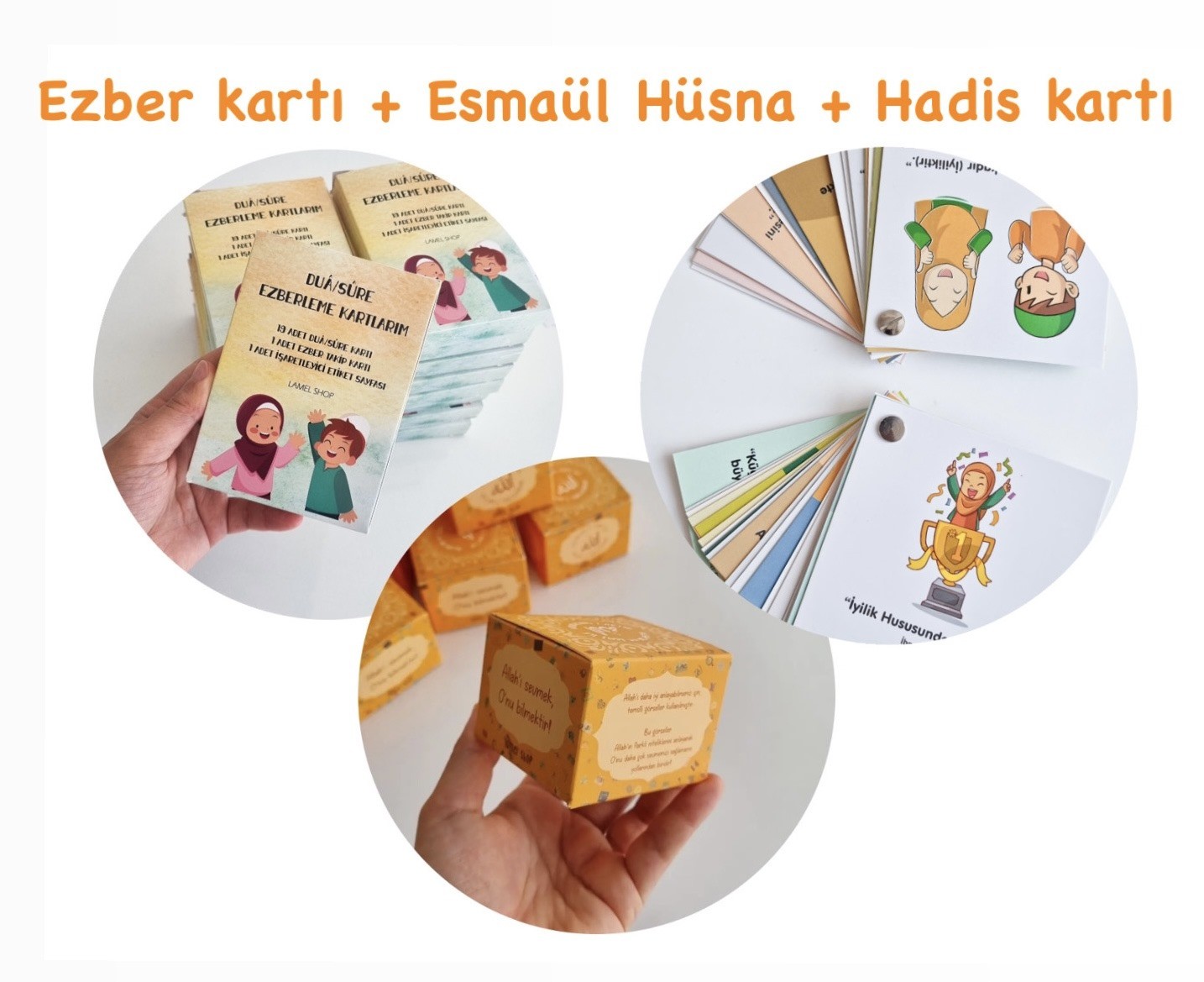 ( Ezber Kartı + Esmaül Hüsna + Hadis Kartı ) Paketi