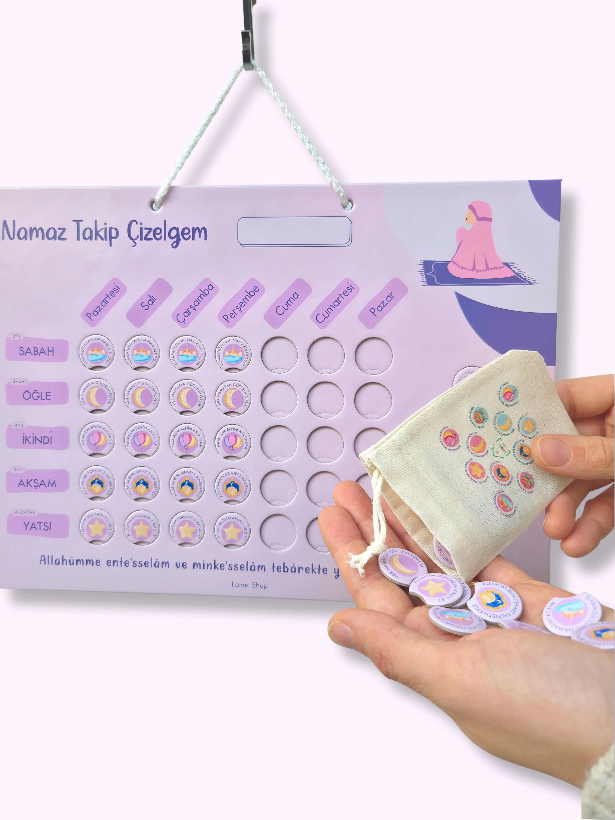 Namaz Takip Çizelgem | Kişiselleştirilebilir | Kız-Pembe