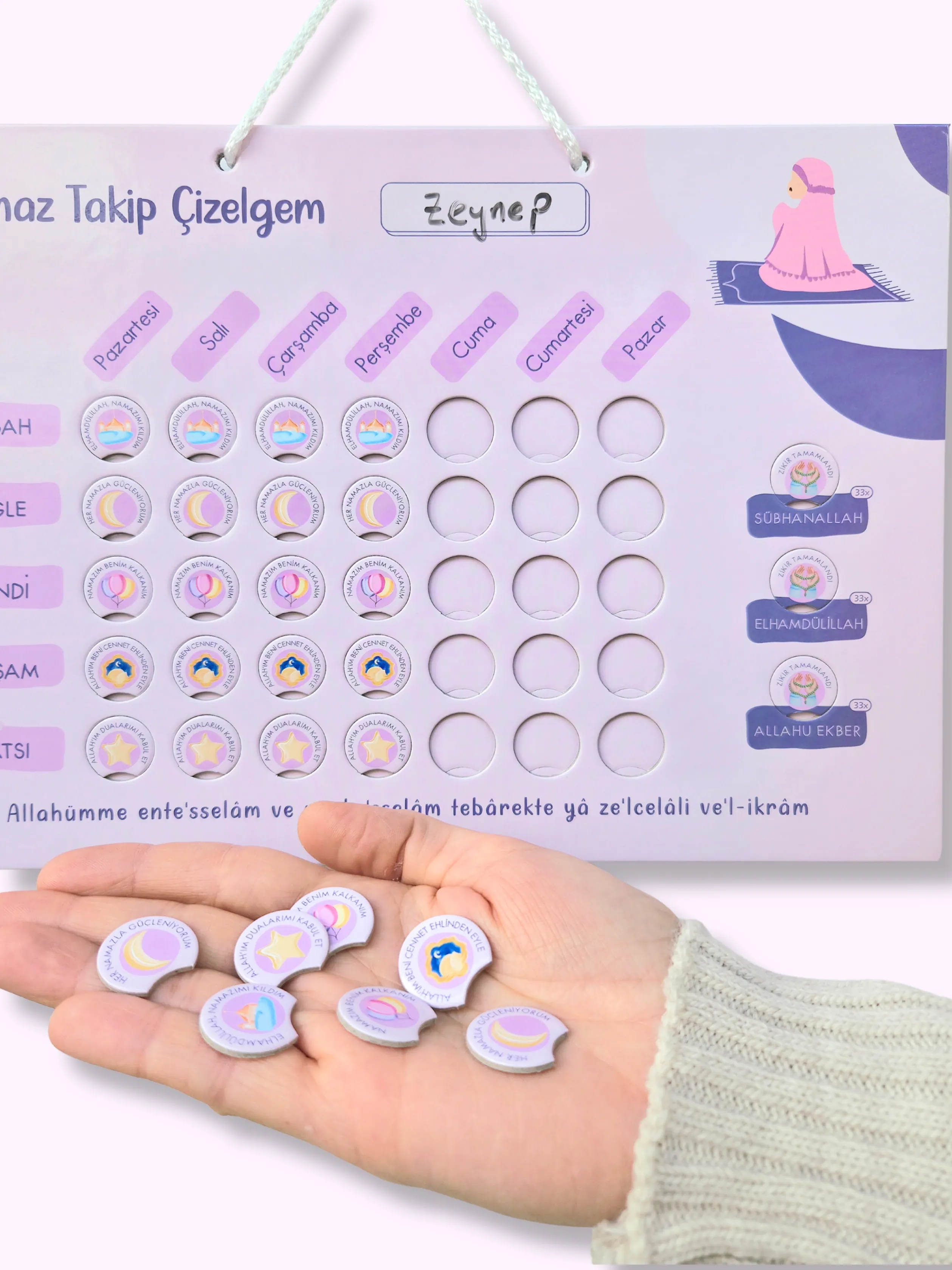 Namaz Takip Çizelgem | Kişiselleştirilebilir | Kız-Pembe