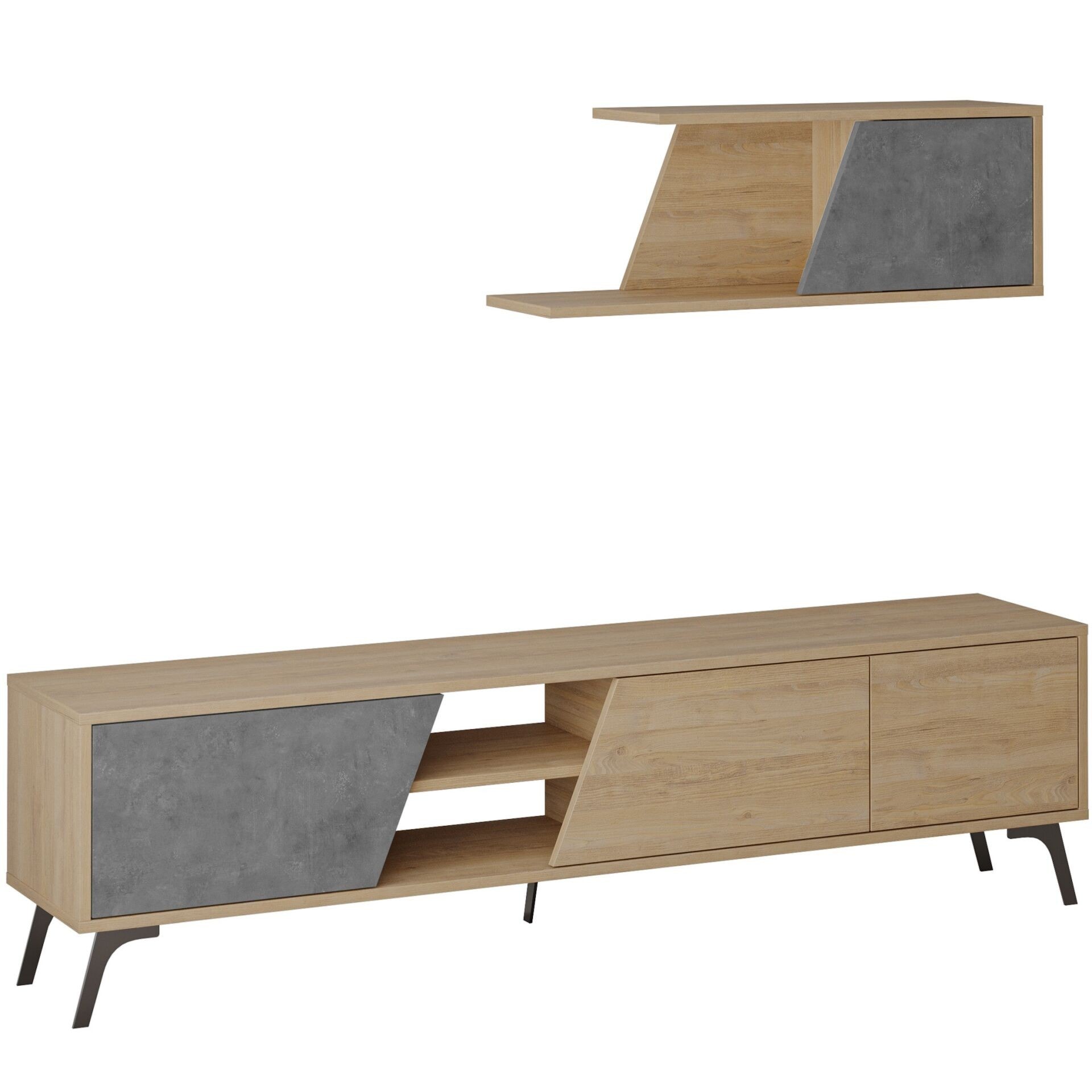 Fiona Tv Unit Oak - Retro Grey