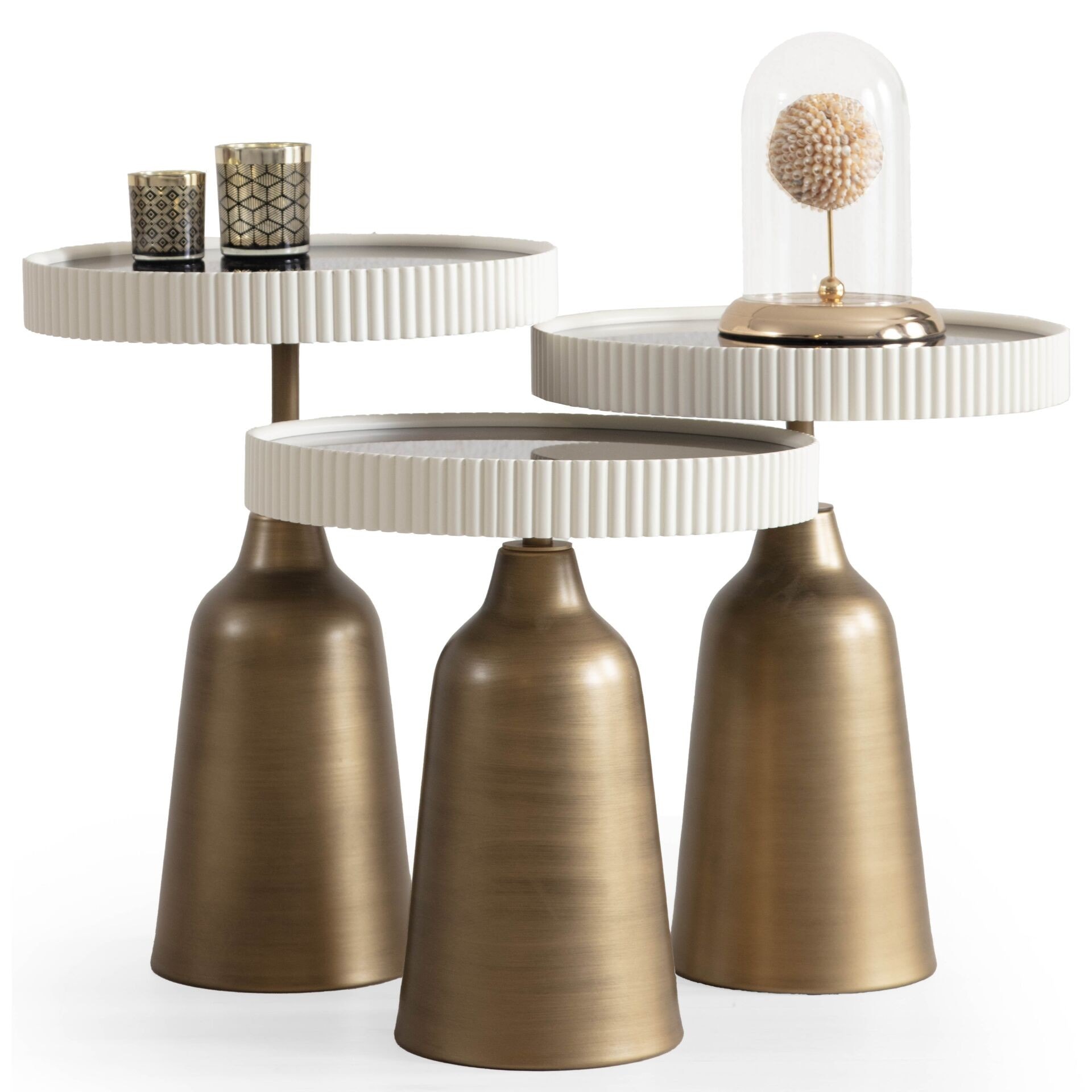 Olivia Vol1 Üçlü Zigon Sehpa Seti