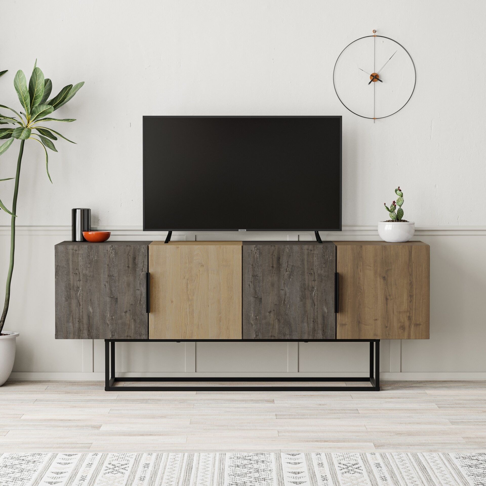 TONTINI TV STAND - DARK COFFEE - OAK - DARK COFFEE - HITIT M.TV.23534.4