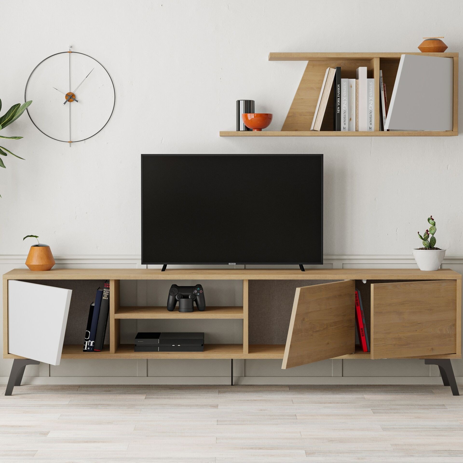 Fiona Tv Unit Oak - White