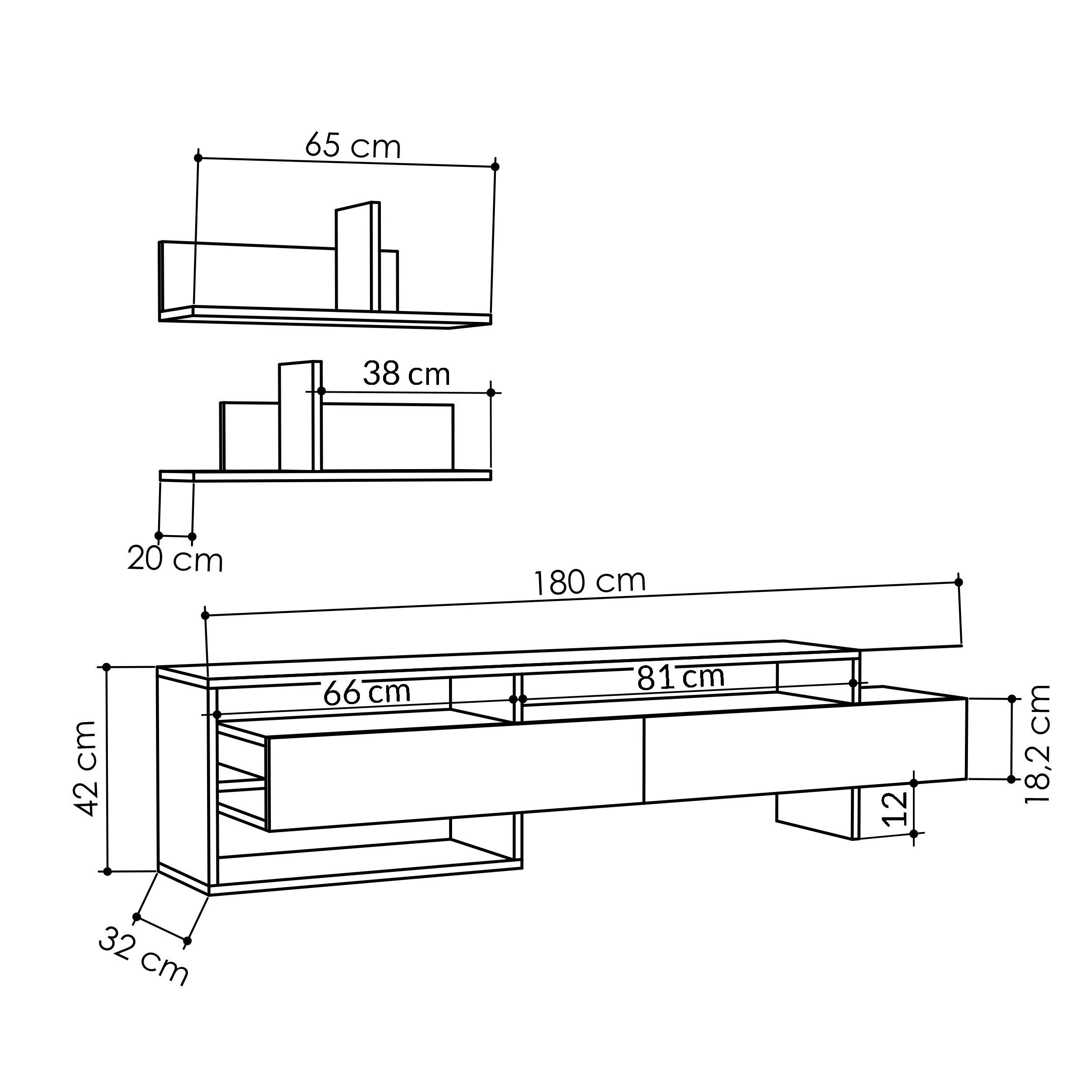 GARA TV UNIT - LIGHT MOCHA - LIGHT MOCHA - M.TV.12414.6