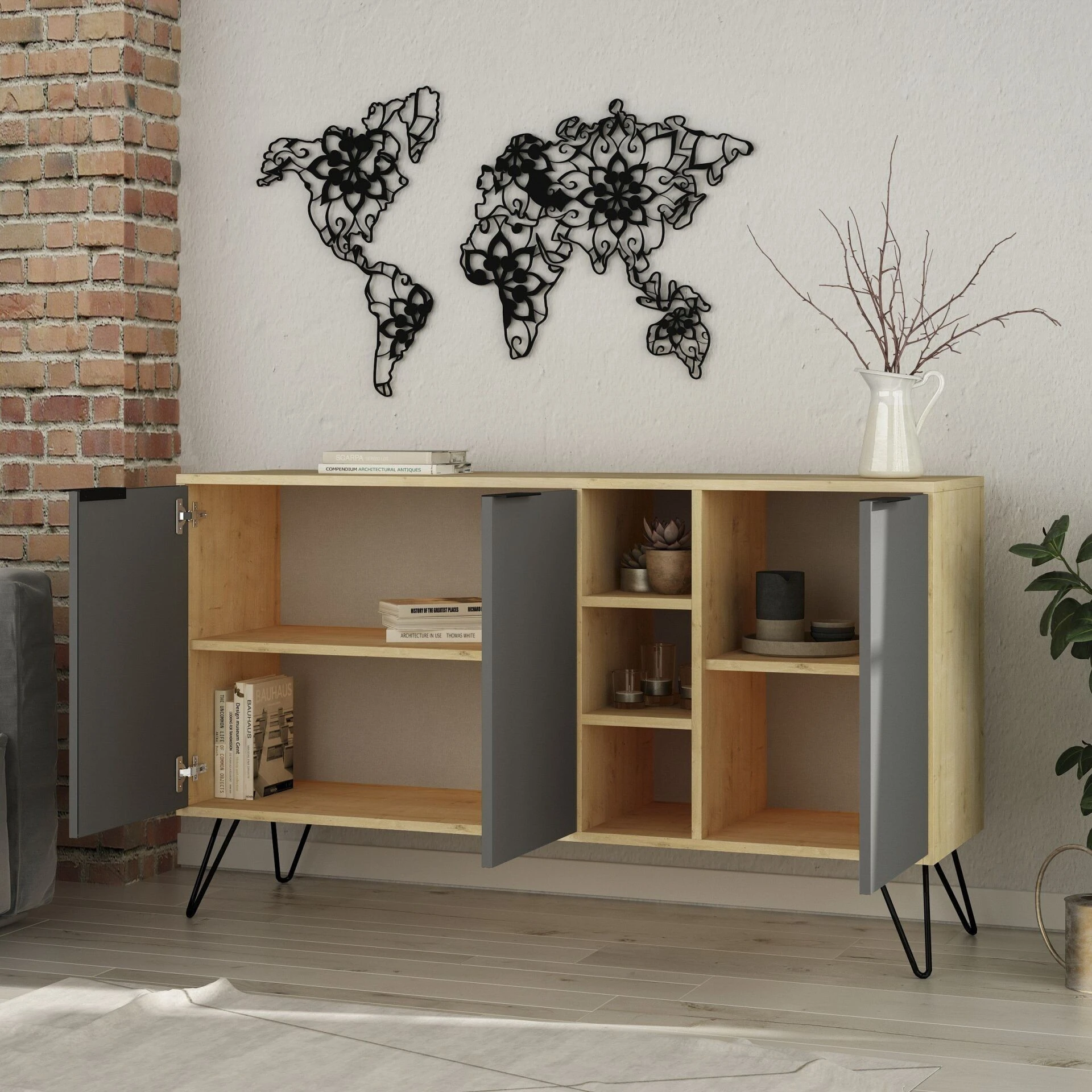 CLARA KONSOLU - palıd - ANTRASİT M.K.20985.2