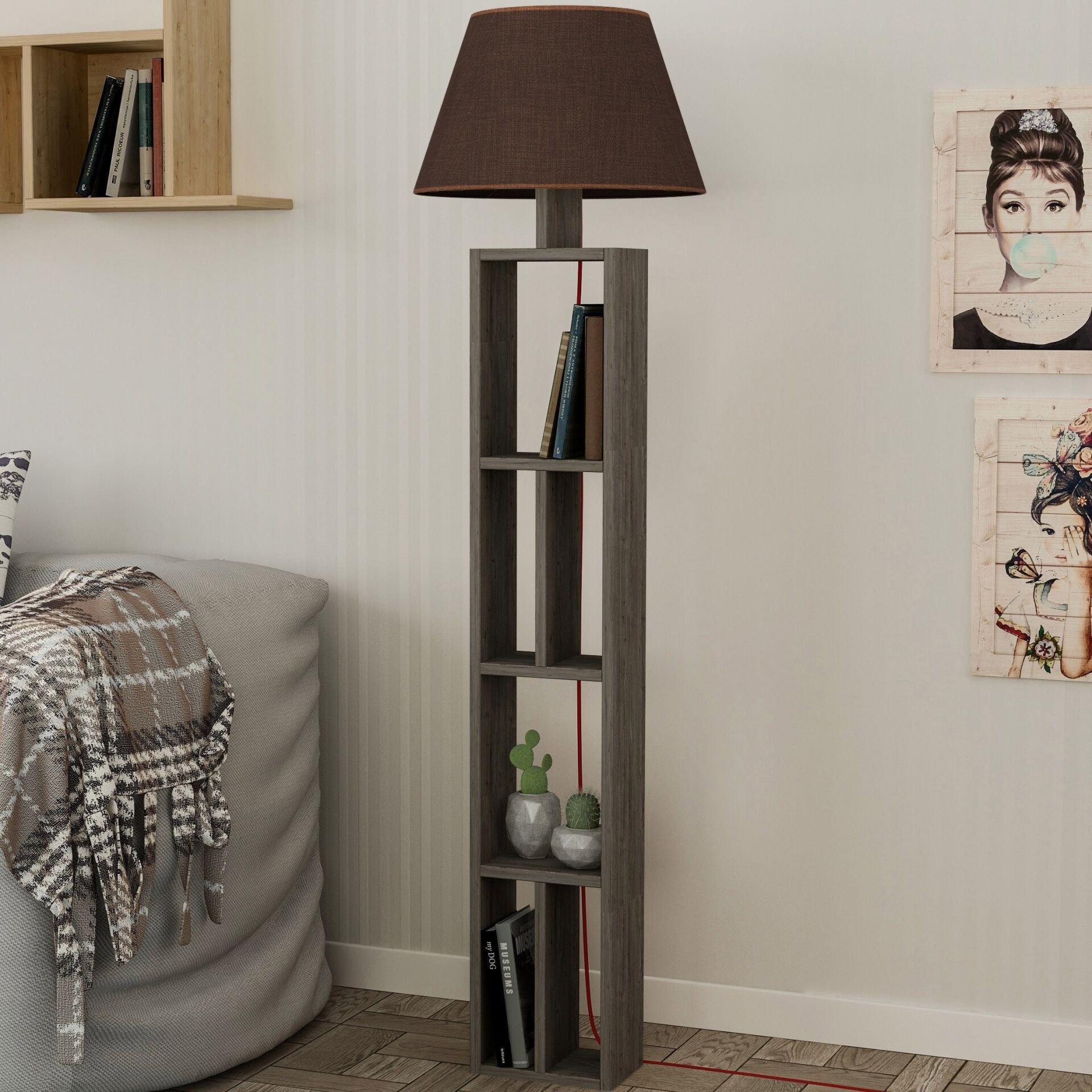 Giorno Floor Lamp Dark Coffee - Brown