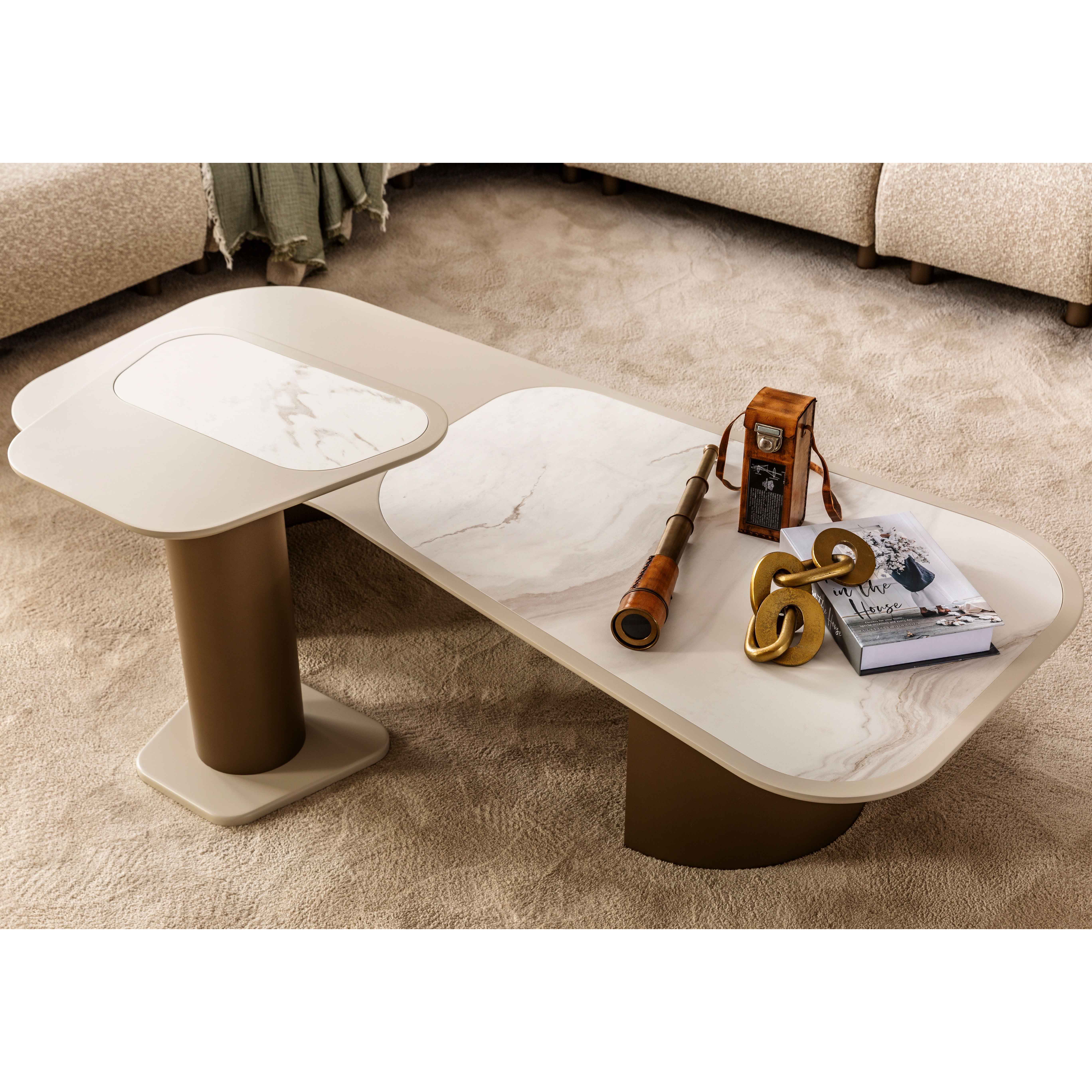 Efes İkili Orta + Yan Sehpa Seti