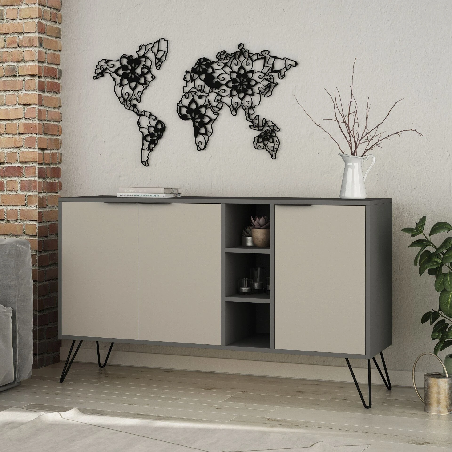 CLARA KONSOLU - ANTRASİT - LIGHT MOCHA M.K.20985.4