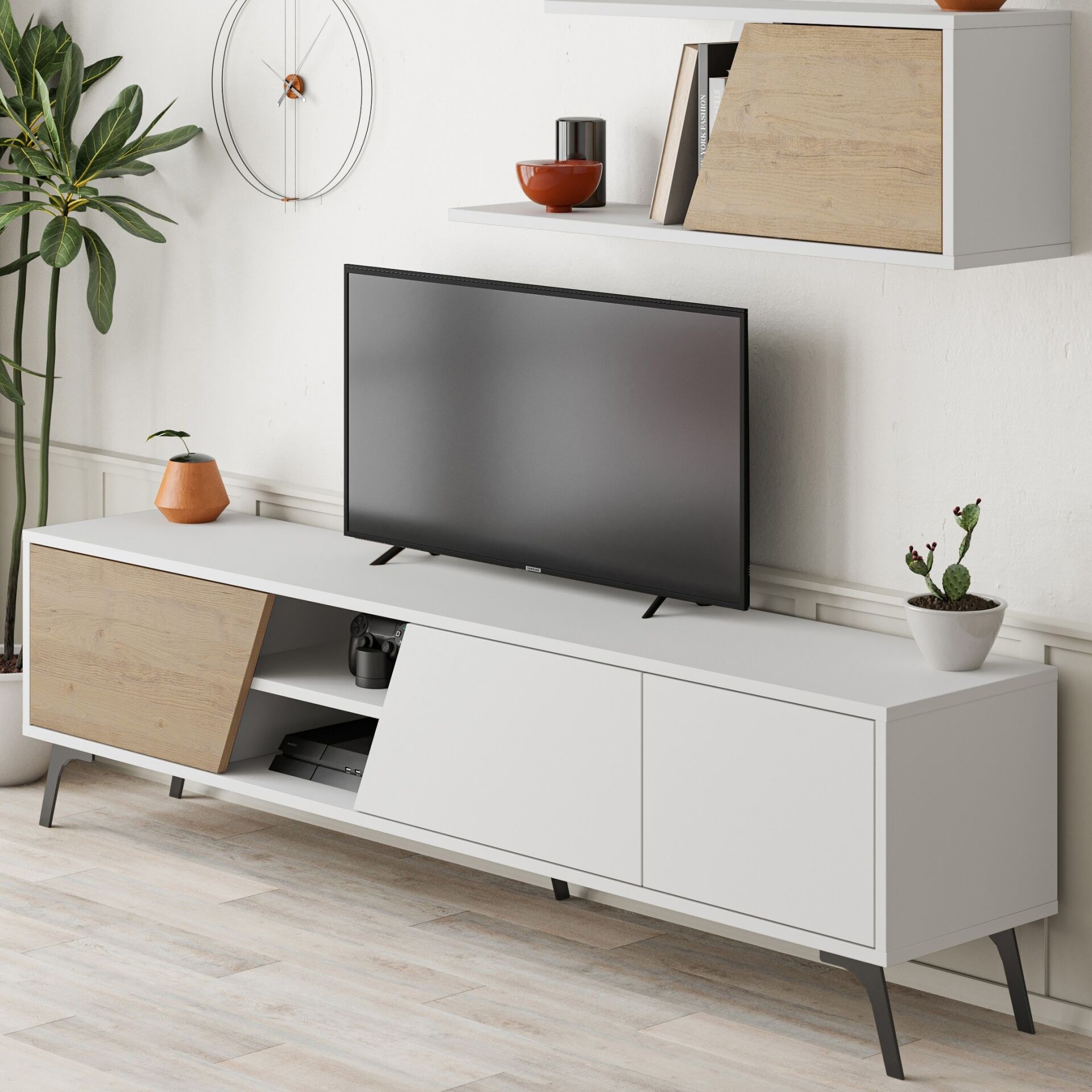 Fiona Tv Unit White - Oak