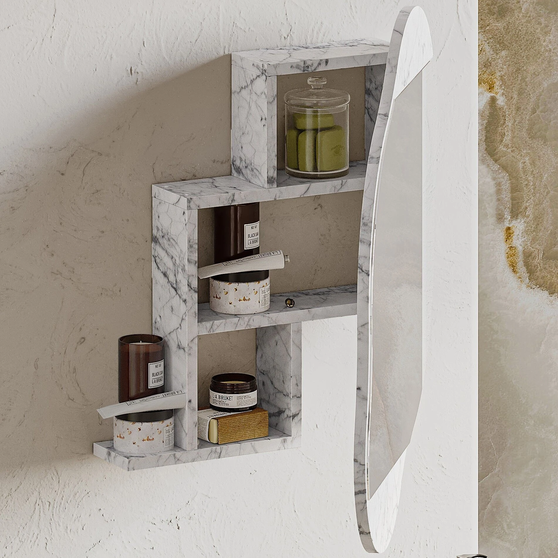 Cloud Storage Bathroom Wall Mirror Carrara