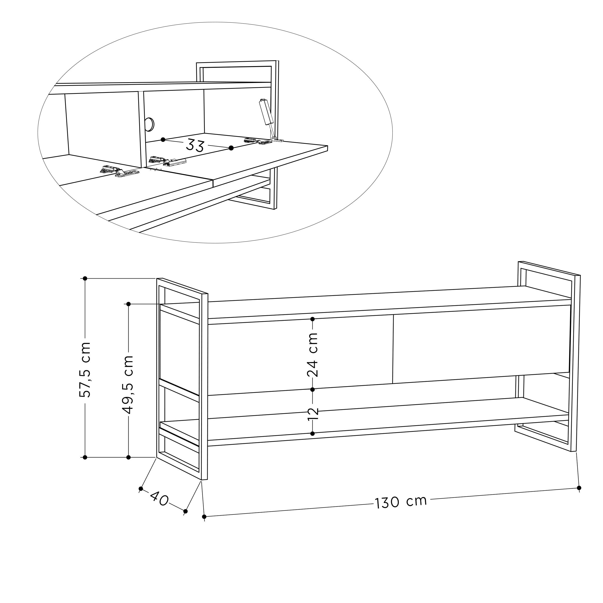 METOLA TV STAND - LIGHT MOCHA - M.TV.14150.5