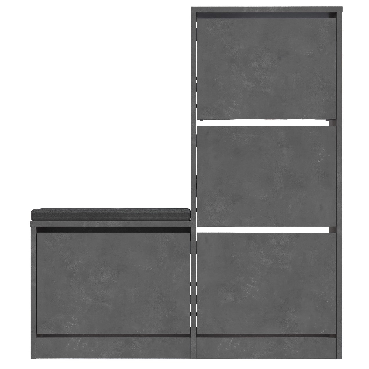 Dude Bench & Shoe Cabinet Retro Grey