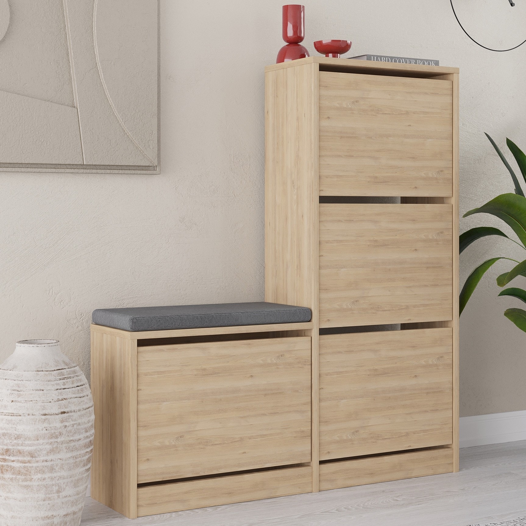 Dude Bench & Shoe Cabinet Oak