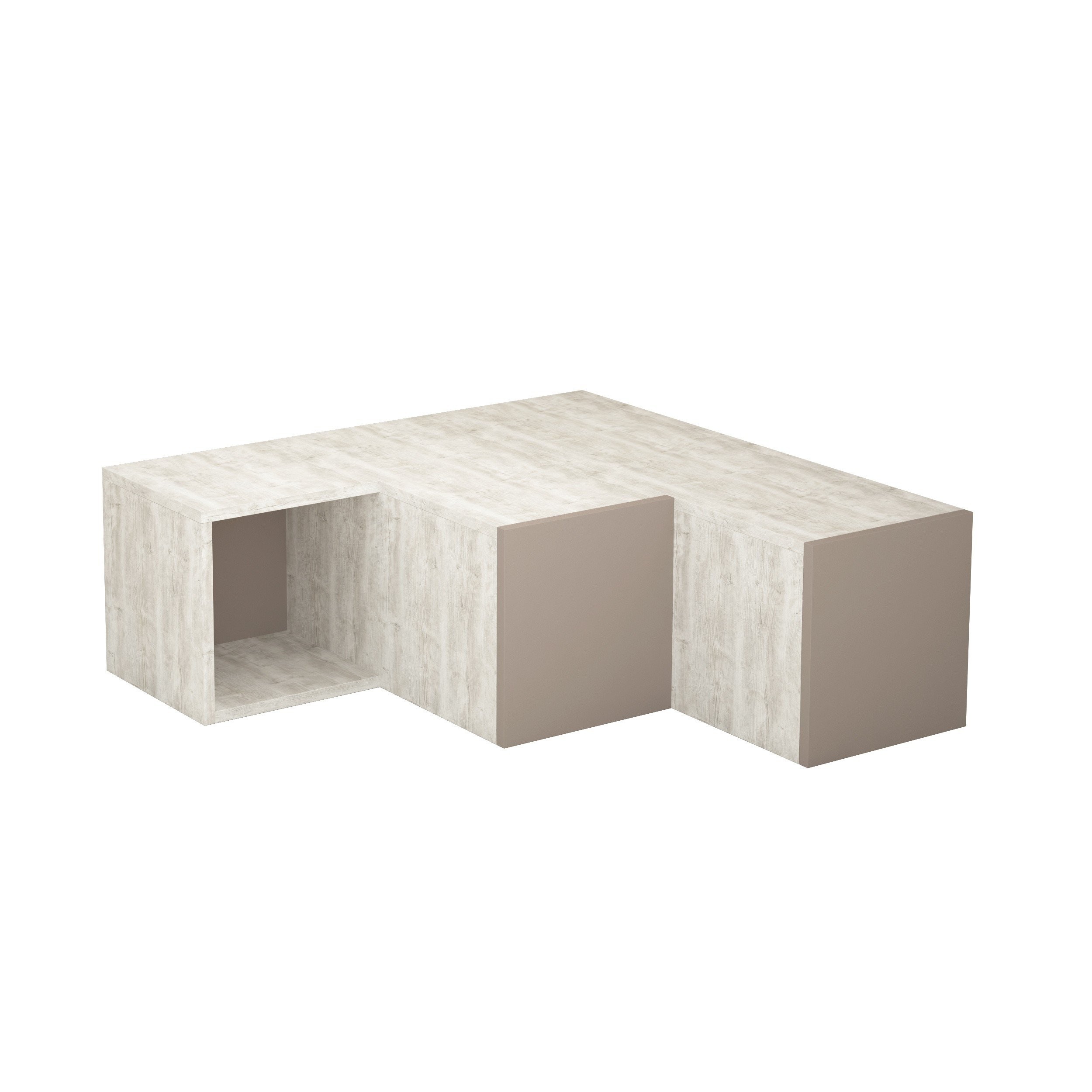 COMPACT TV STAND - ANCIENT WHITE - LIGHT MOCHA - M.TV.16544.5