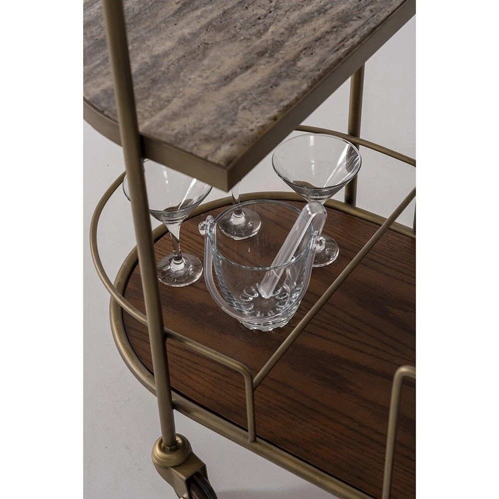 Amelio Bar Tekerlekli Servis Yan Sehpa