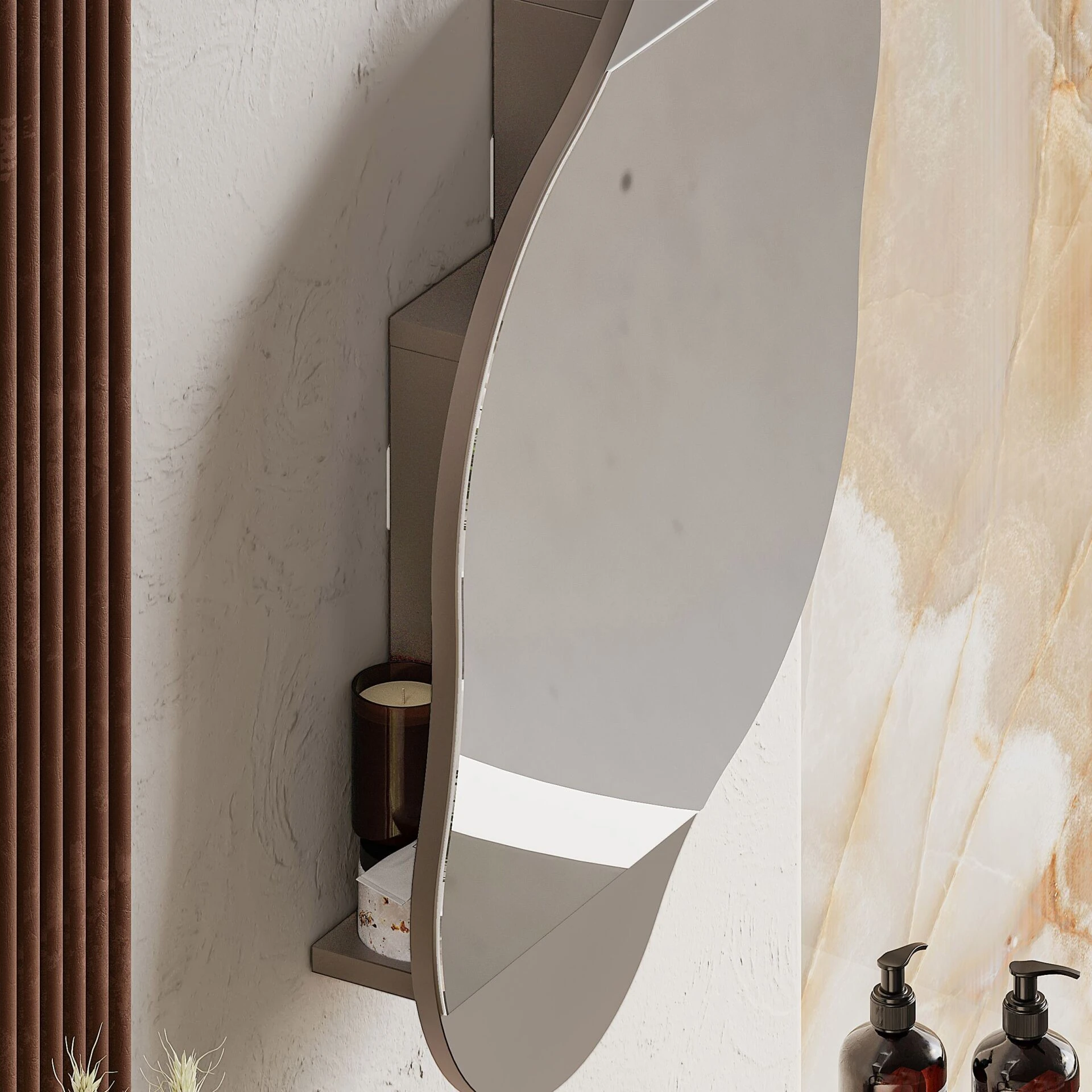 Cloud Storage Bathroom Wall Mirror Light Mocha