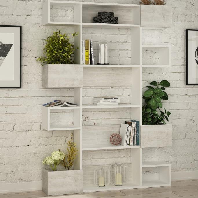 Niho Bookcase White - Ancient White