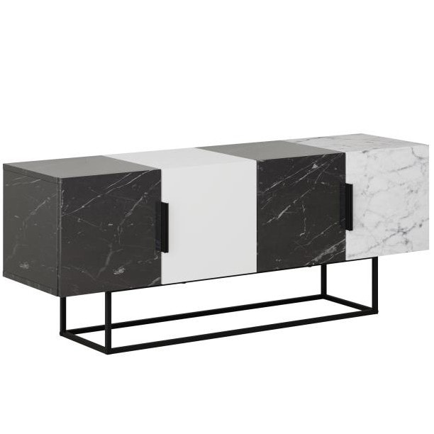 Tontini Tv Stand Lotus - White - Lotus - Carrara