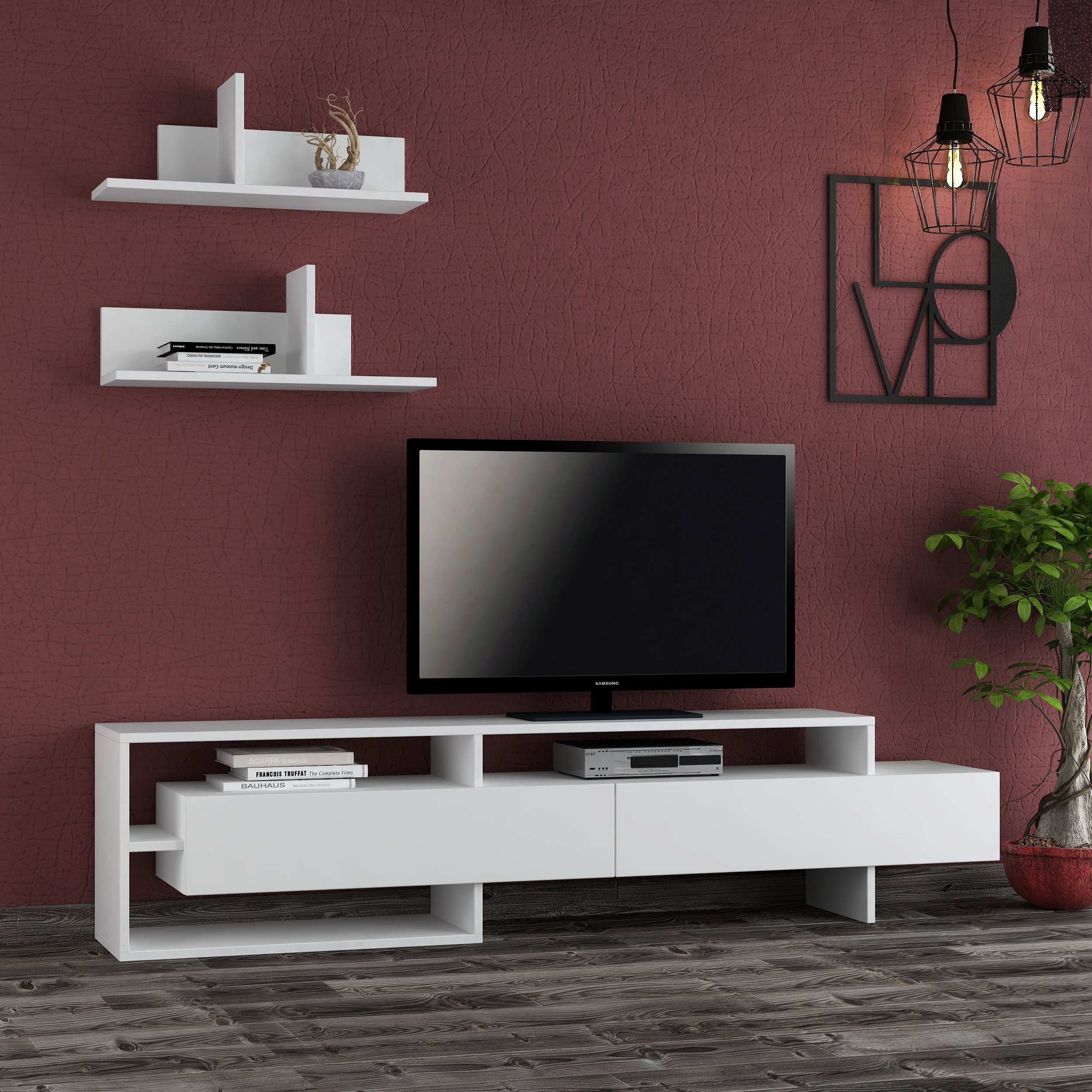 GARA TV UNIT - WHITE - WHITE - M.TV.12414.2