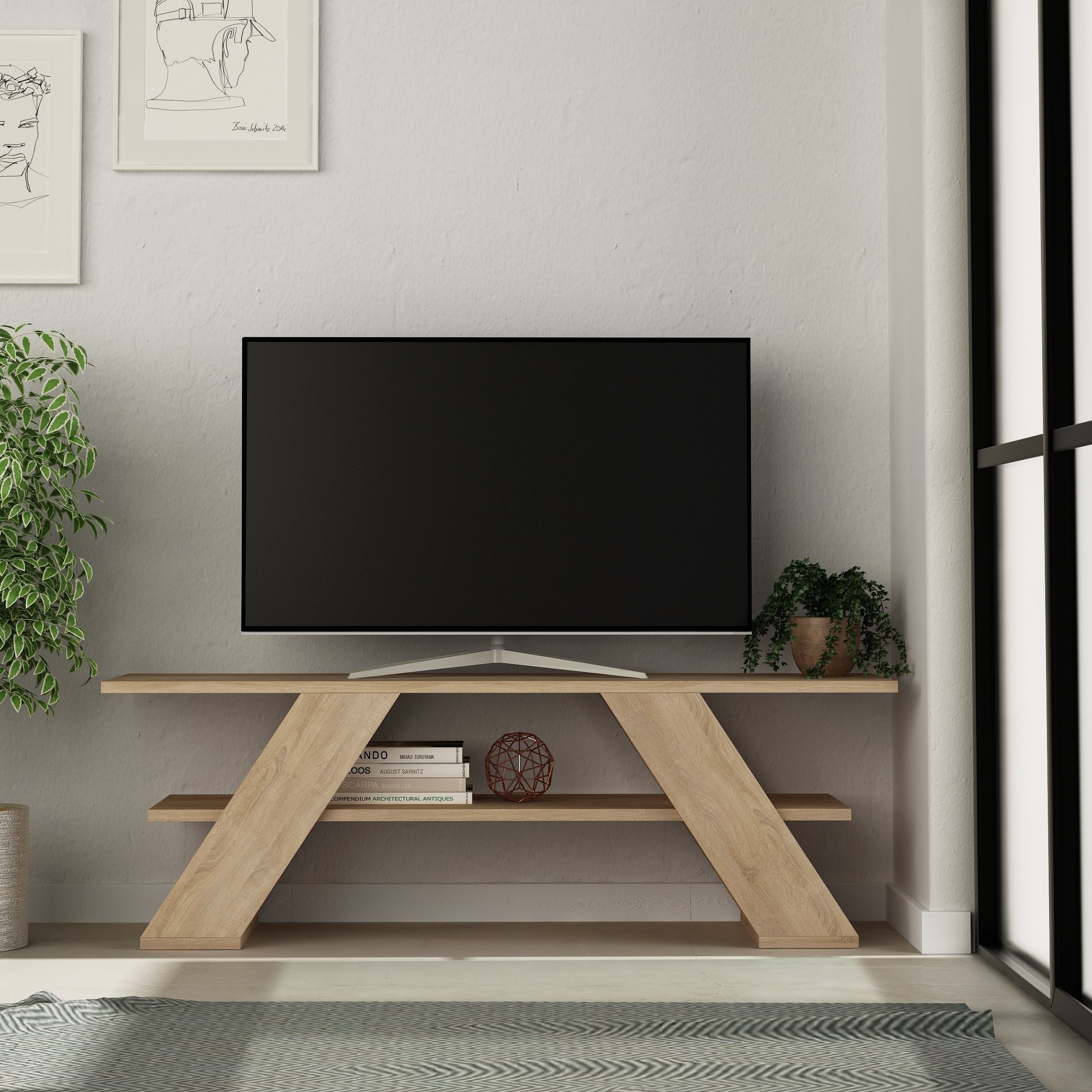 FARFALLA TV STAND - OAK - M.TV.14130.5
