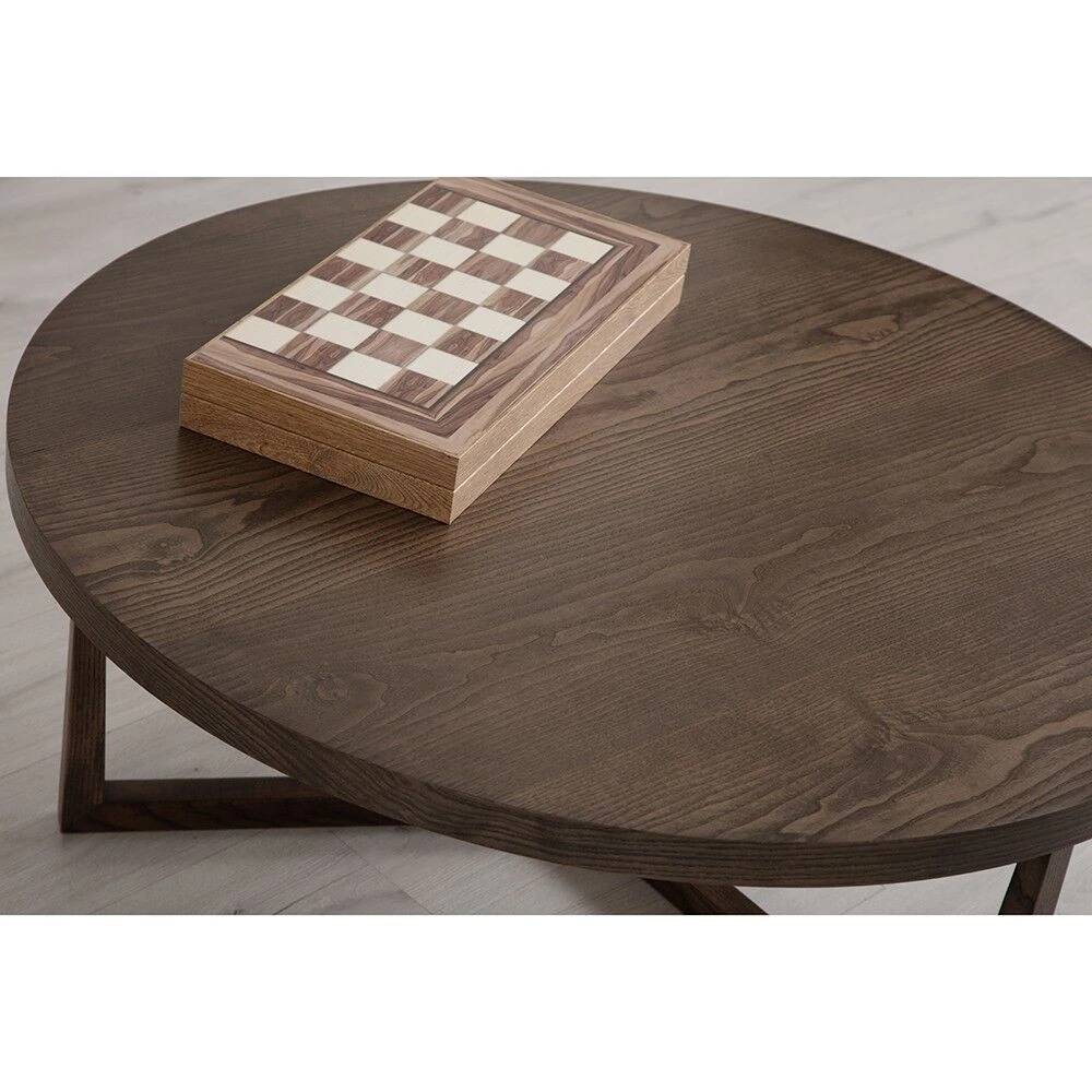 Asos Naturel Yuvarlak Ahşap Orta Sehpa