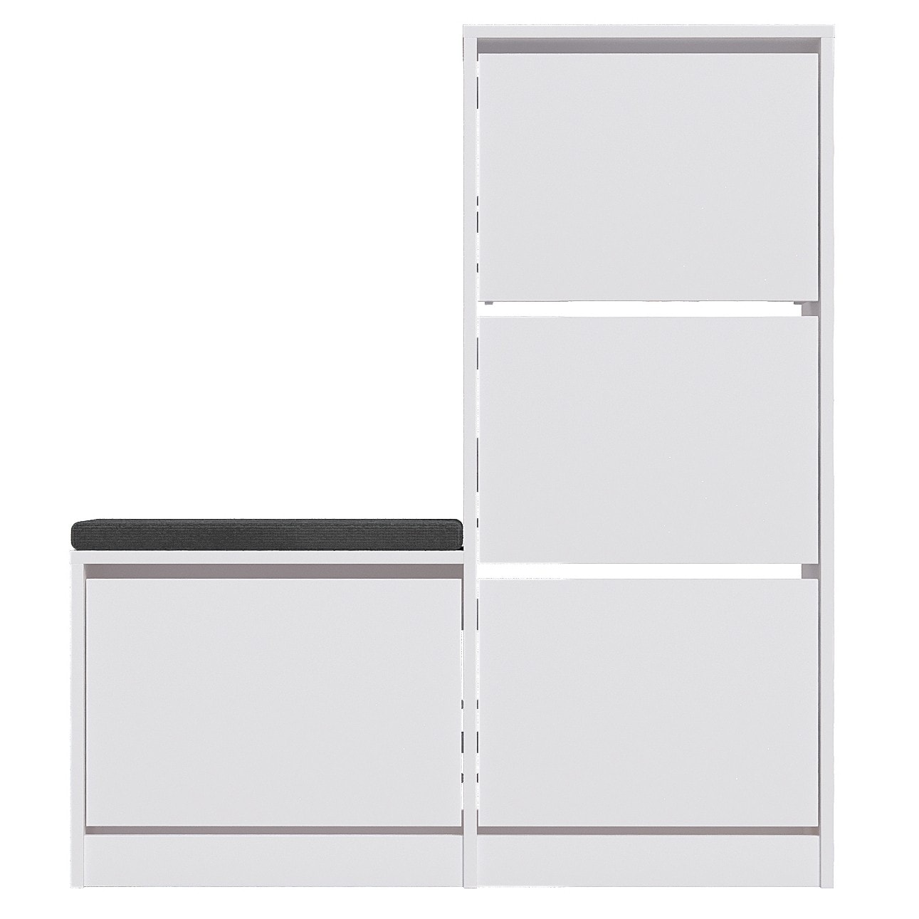 Dude Bench & Shoe Cabinet White