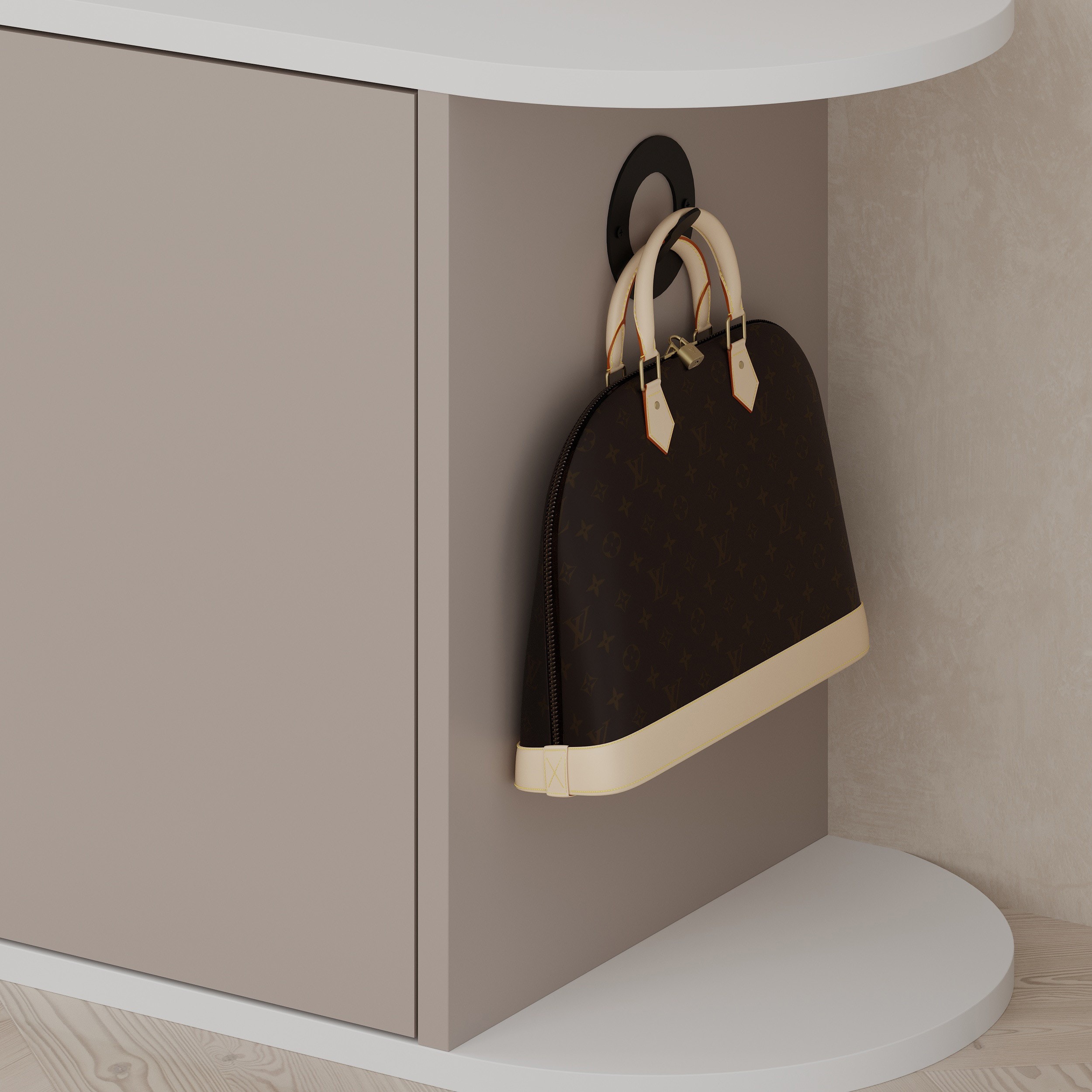 Nova Shoe Bench White - Light Mocha