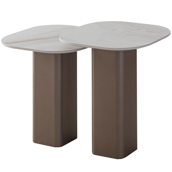 Milano Vol4 Üçlü Orta + Yan x 2 Adet Sehpa Seti - Seramik