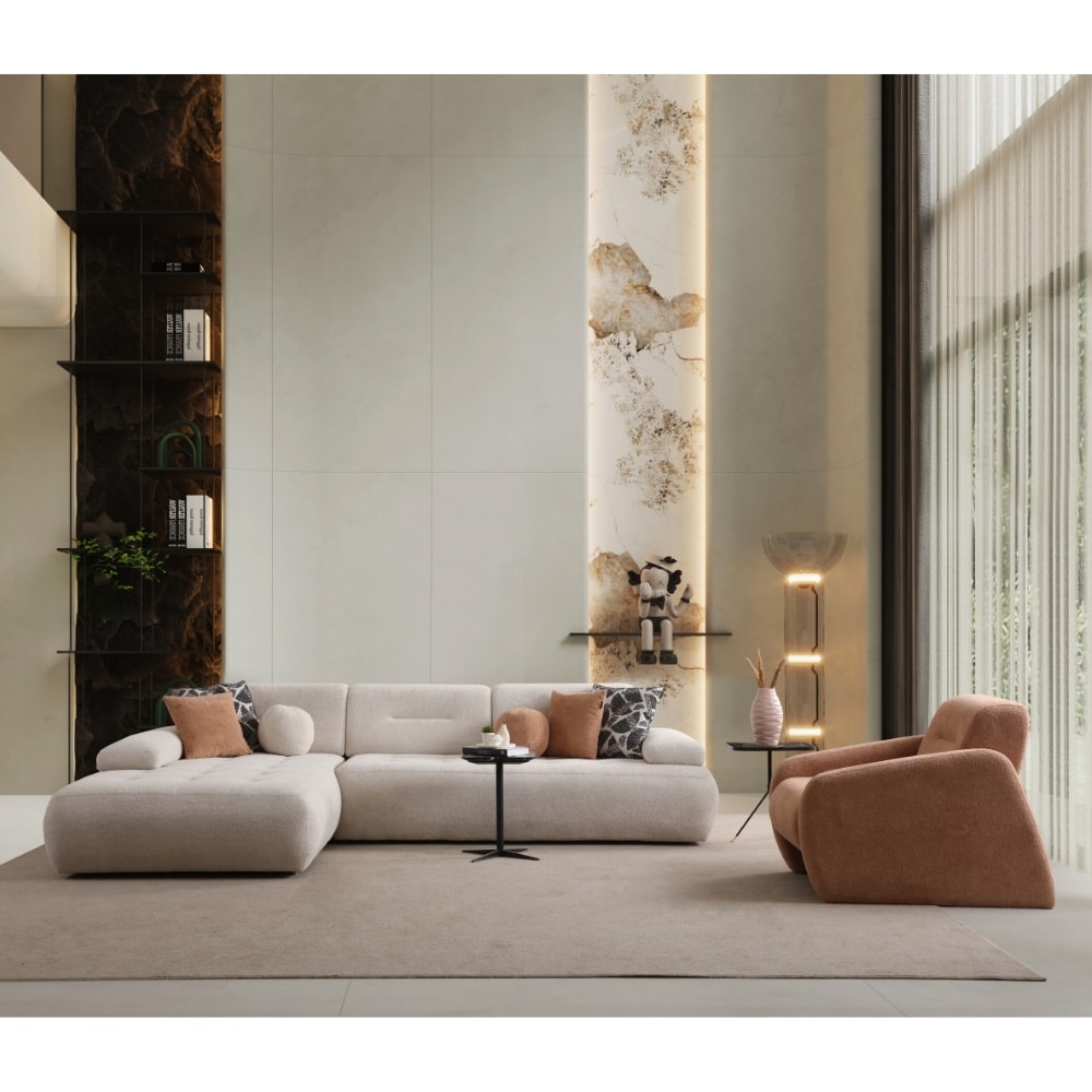 Pier Bazalı Modern Mekanizmalı Relax L Köşe - Premium Seri