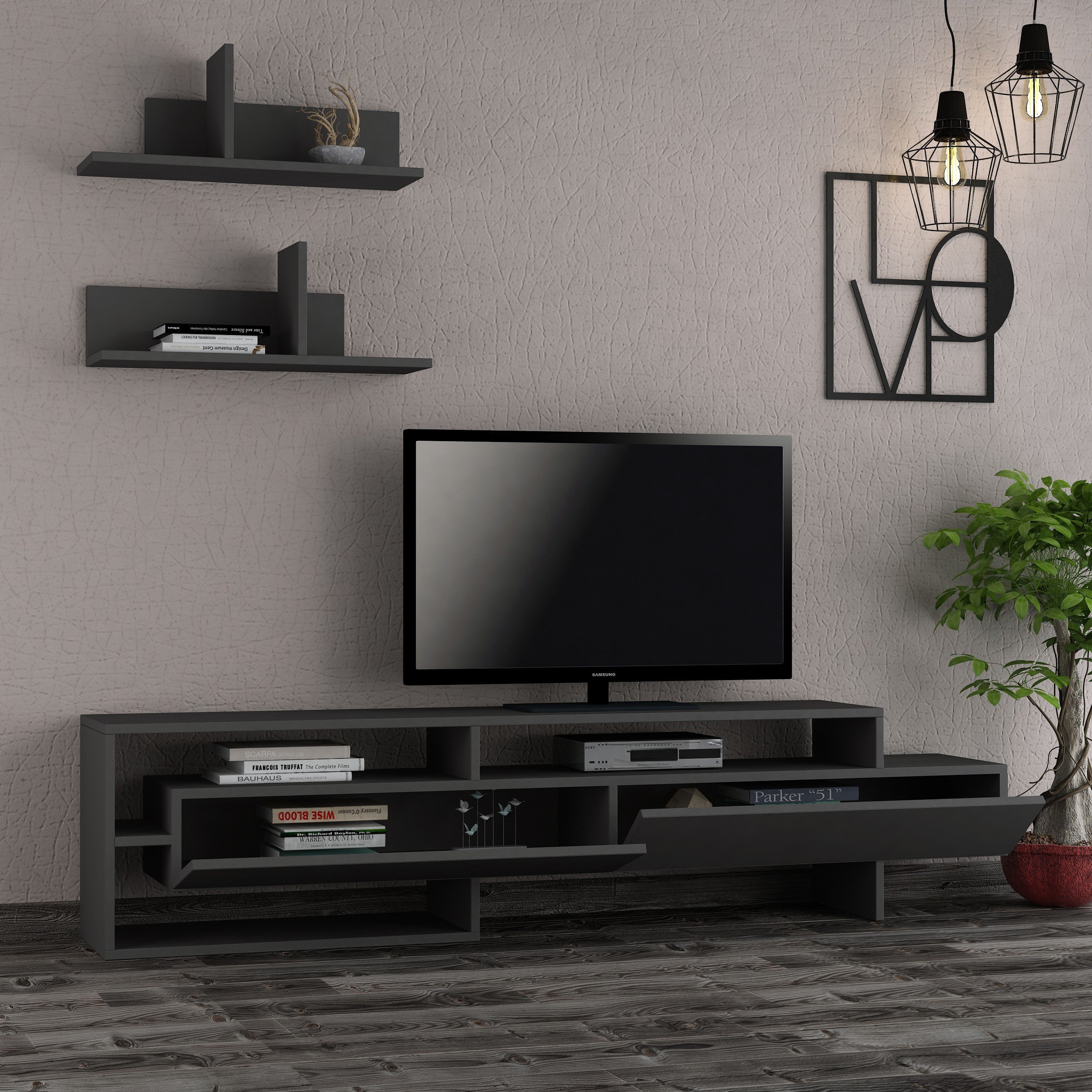 GARA TV UNIT - ANTHRACITE - ANTHRACITE - M.TV.12414.5
