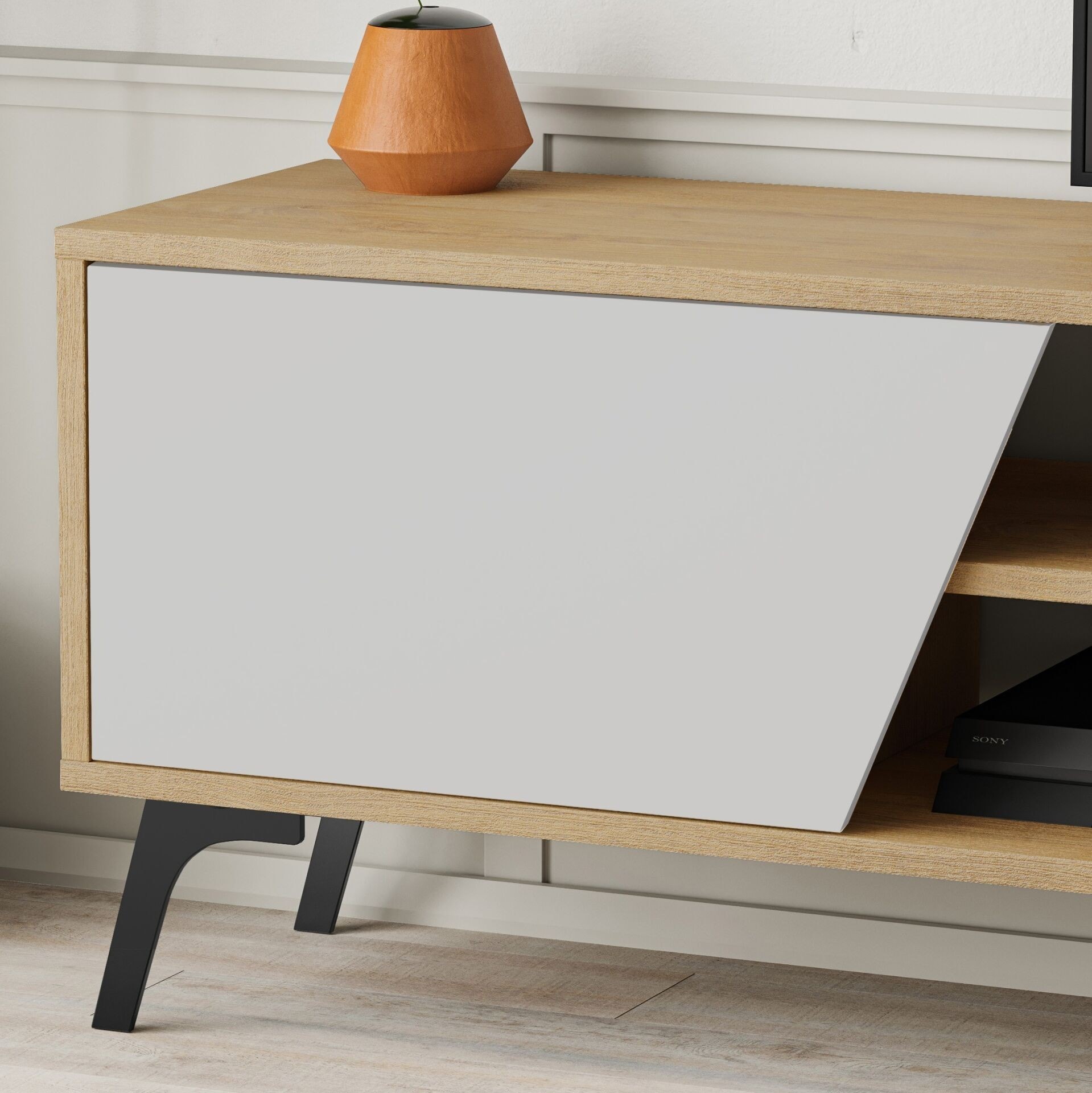 Fiona Tv Unit Oak - White