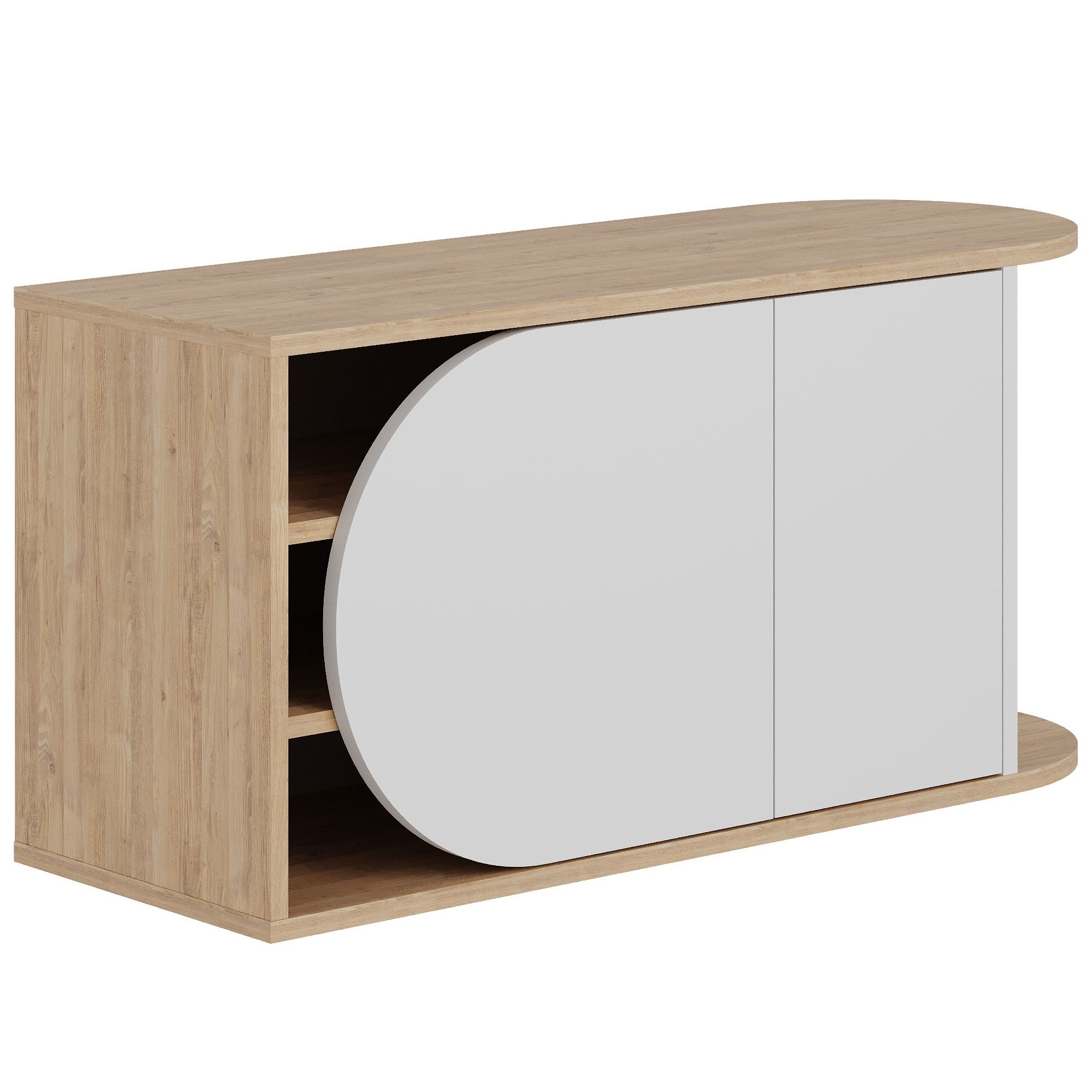 Nova Shoe Bench Sapphire Oak - White