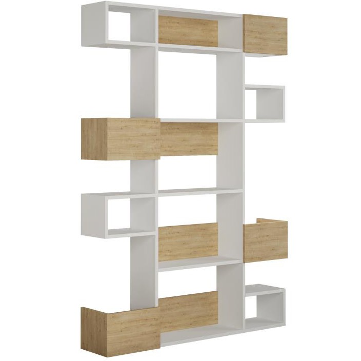 Niho Bookcase White - Sapphire Oak