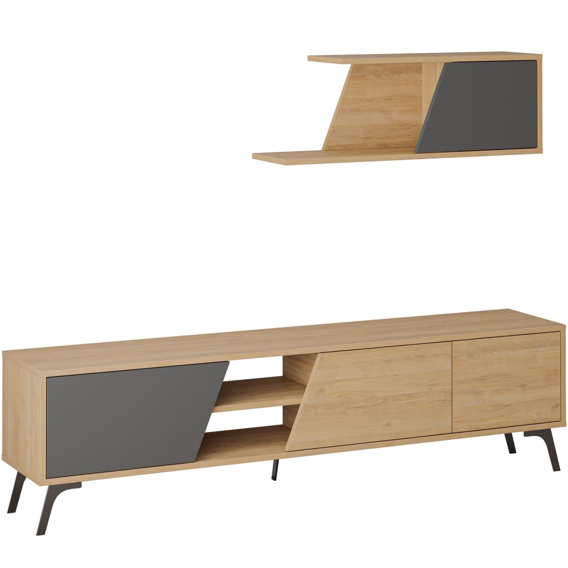 Fiona Tv Unit Oak - Anthracite