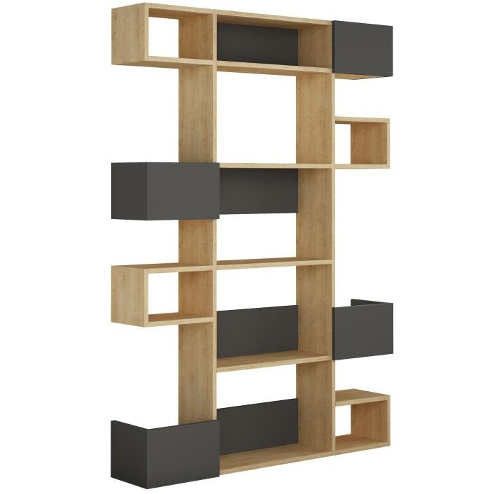 Niho Bookcase  Sapphire Oak - Anthracite