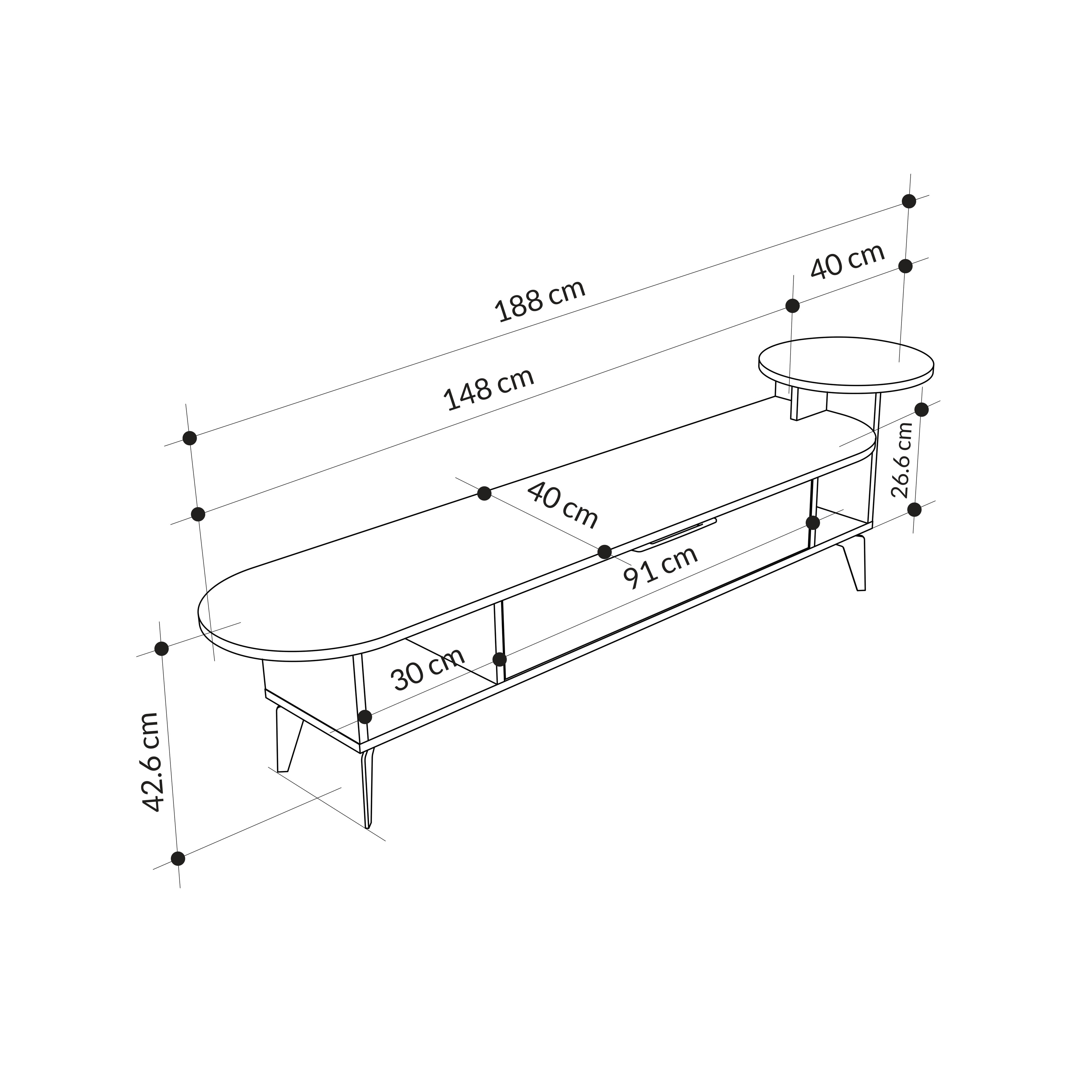 ADA TV STAND - WHITE - LIGHT MOCHA M.TV.23742.2
