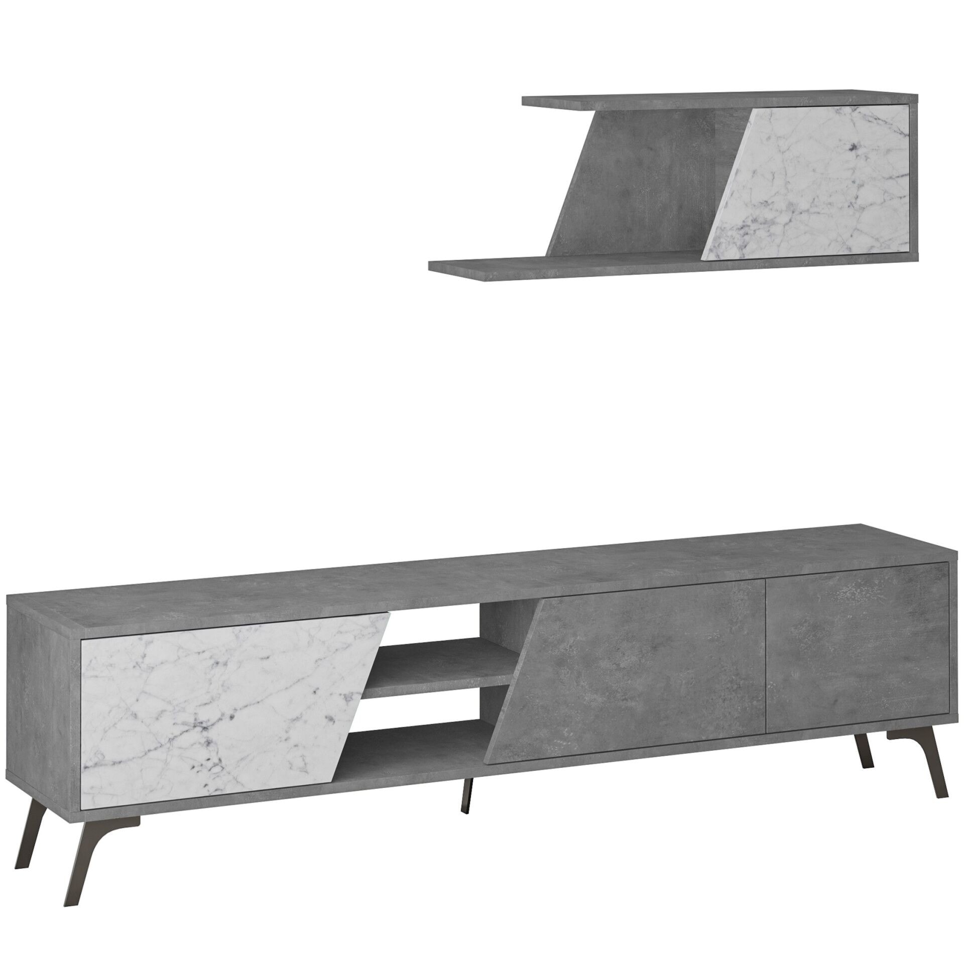 Fiona Tv Unit Retro Grey - Carrara