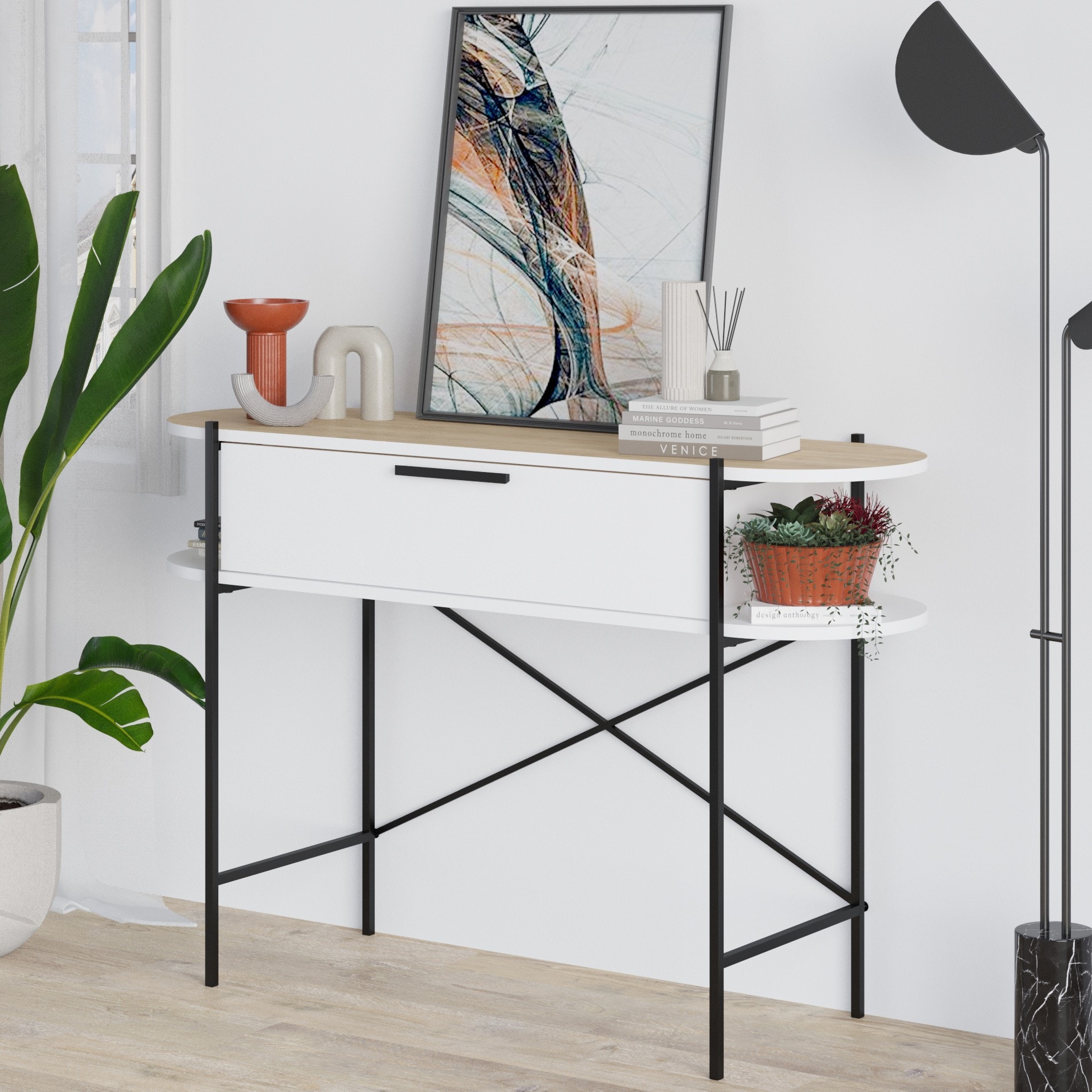 Otis Console Remastered White - Oak